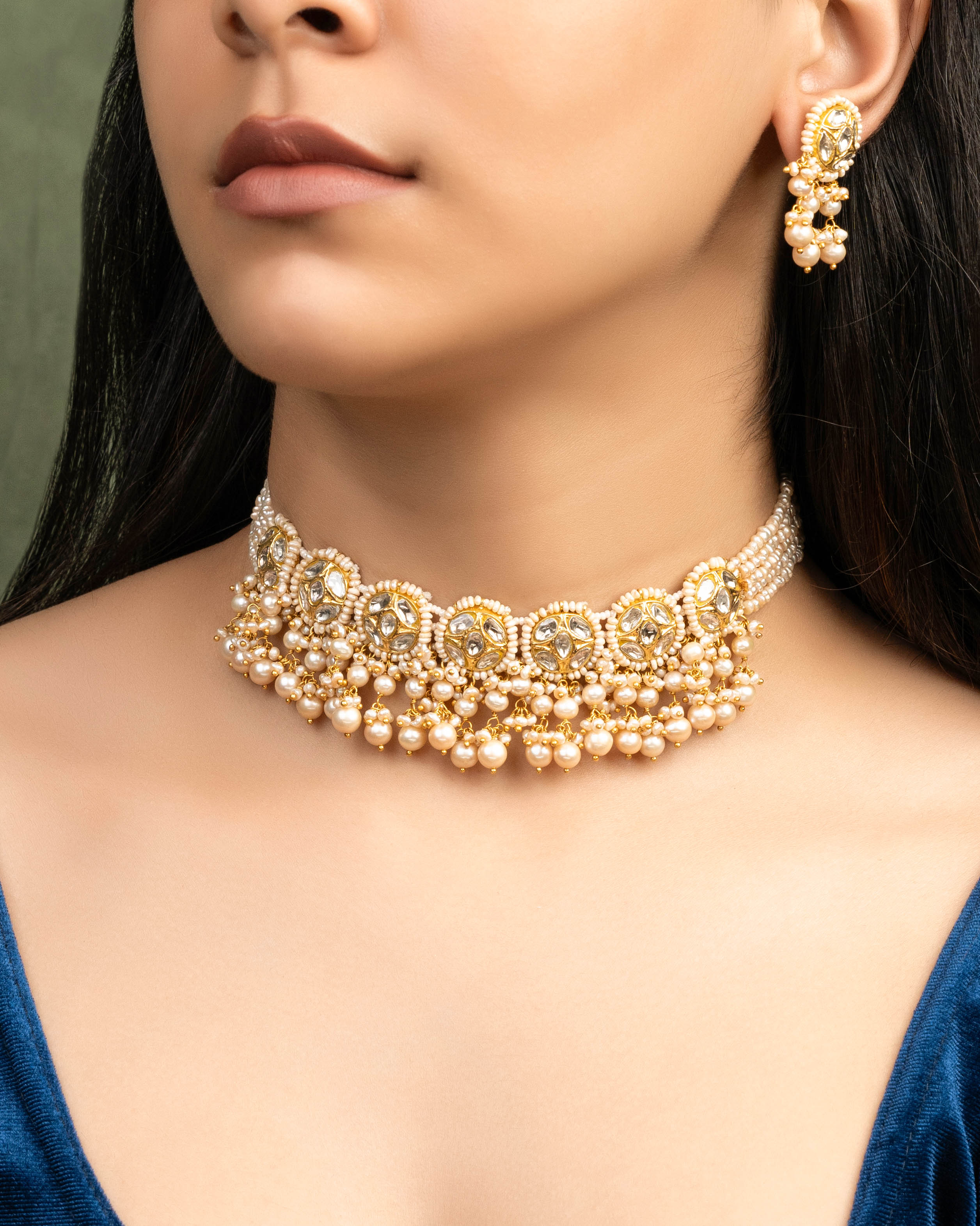 Sheeza Choker And Swati Tops Polki Set