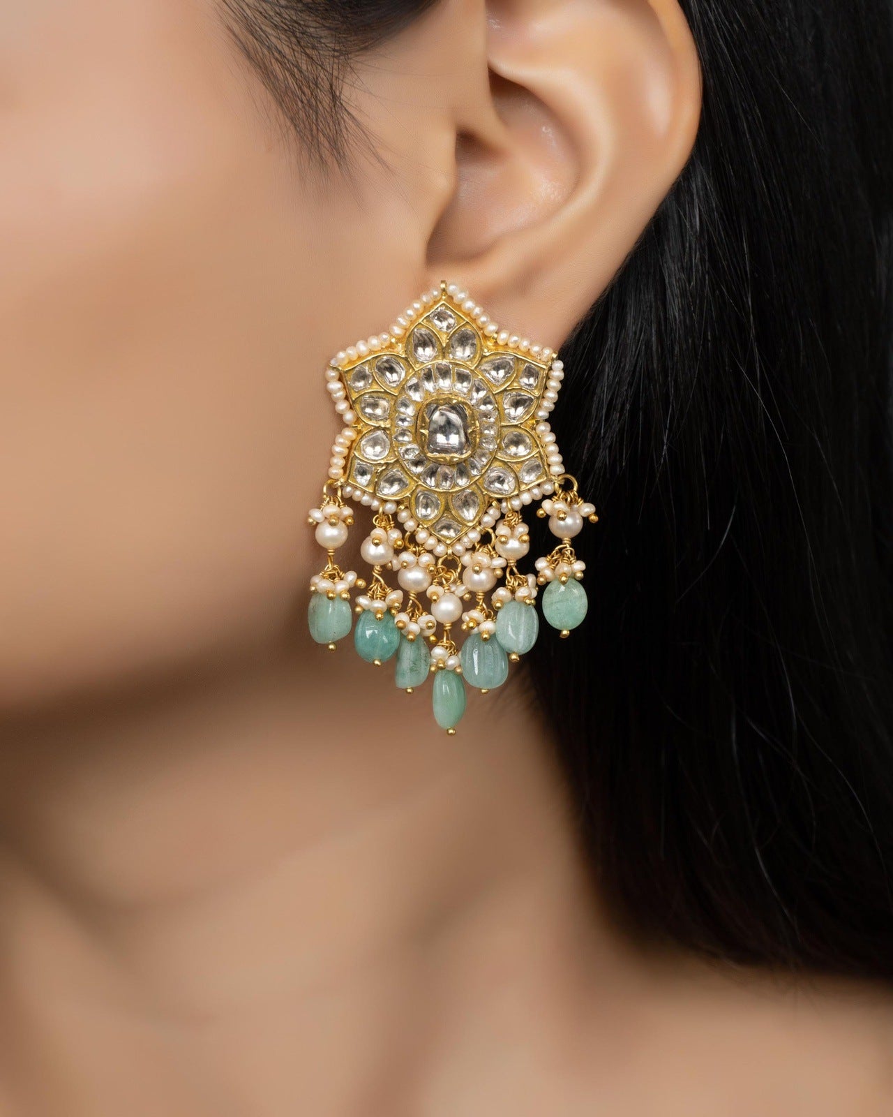 Doja Bead Choker and Irinel Tops Polki Set