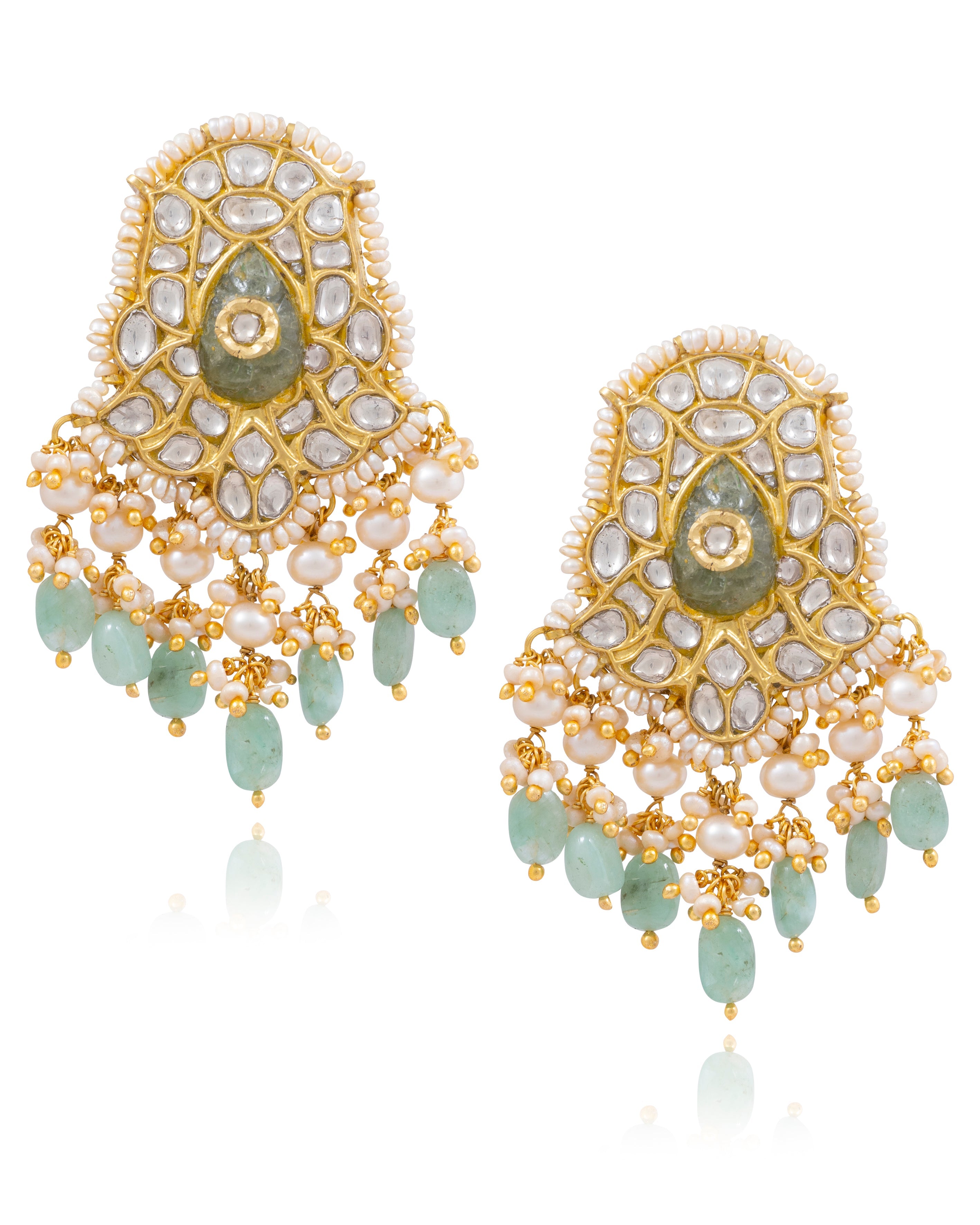 Marzana Bead Pendant and Rupeksha Tops Polki Set