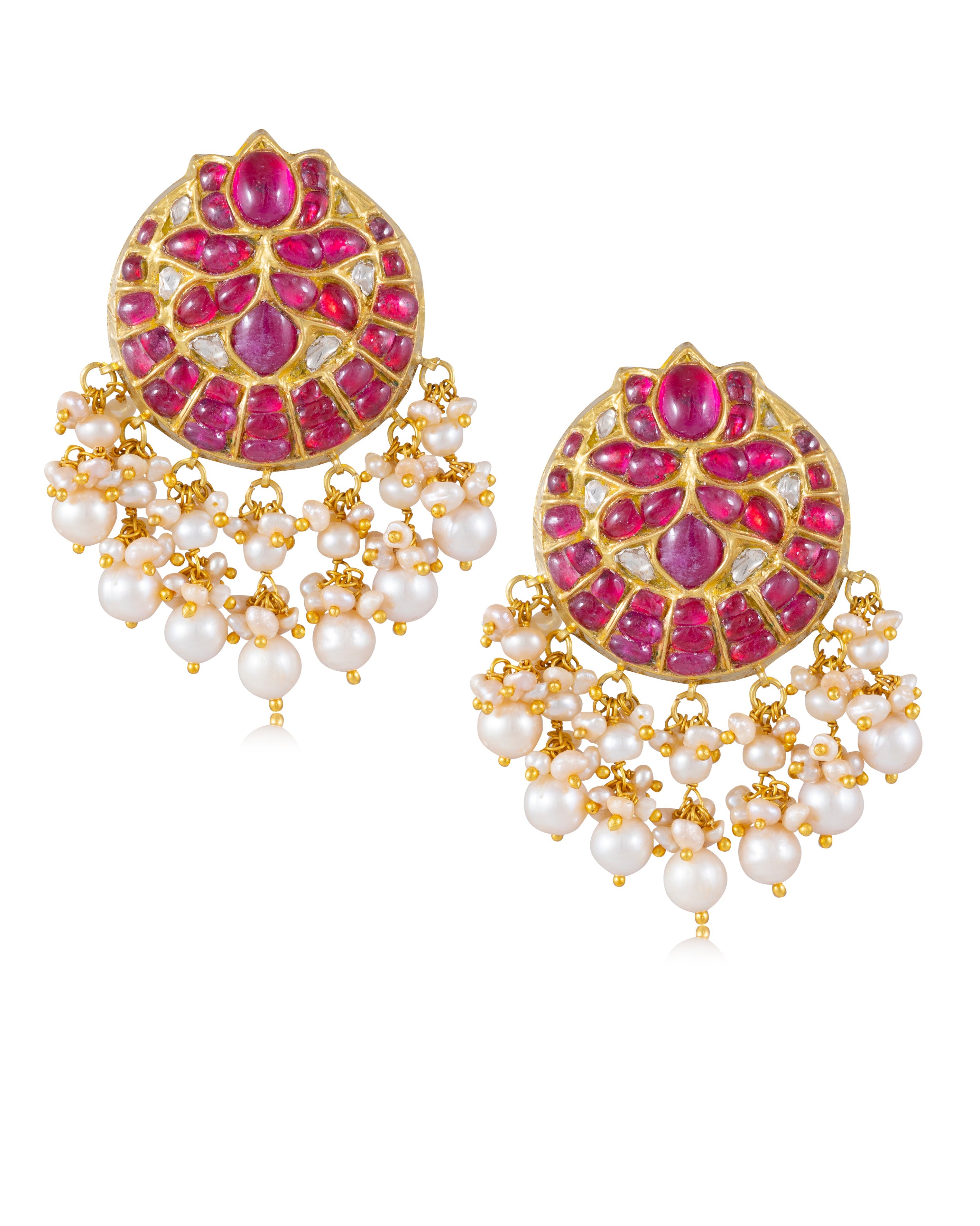 Riya Long Necklace And Sakshi Tops Polki Set