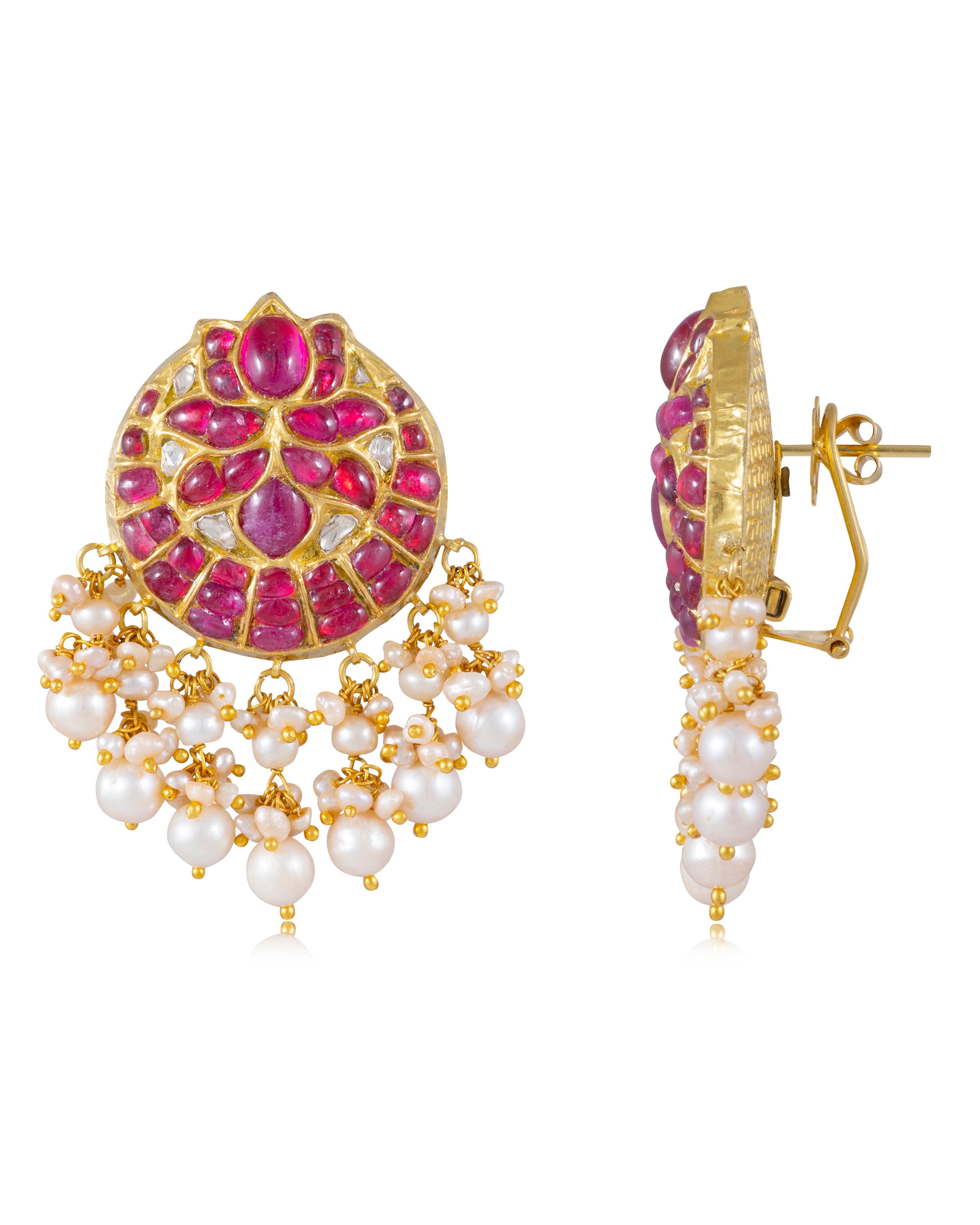 Riya Long Necklace And Sakshi Tops Polki Set