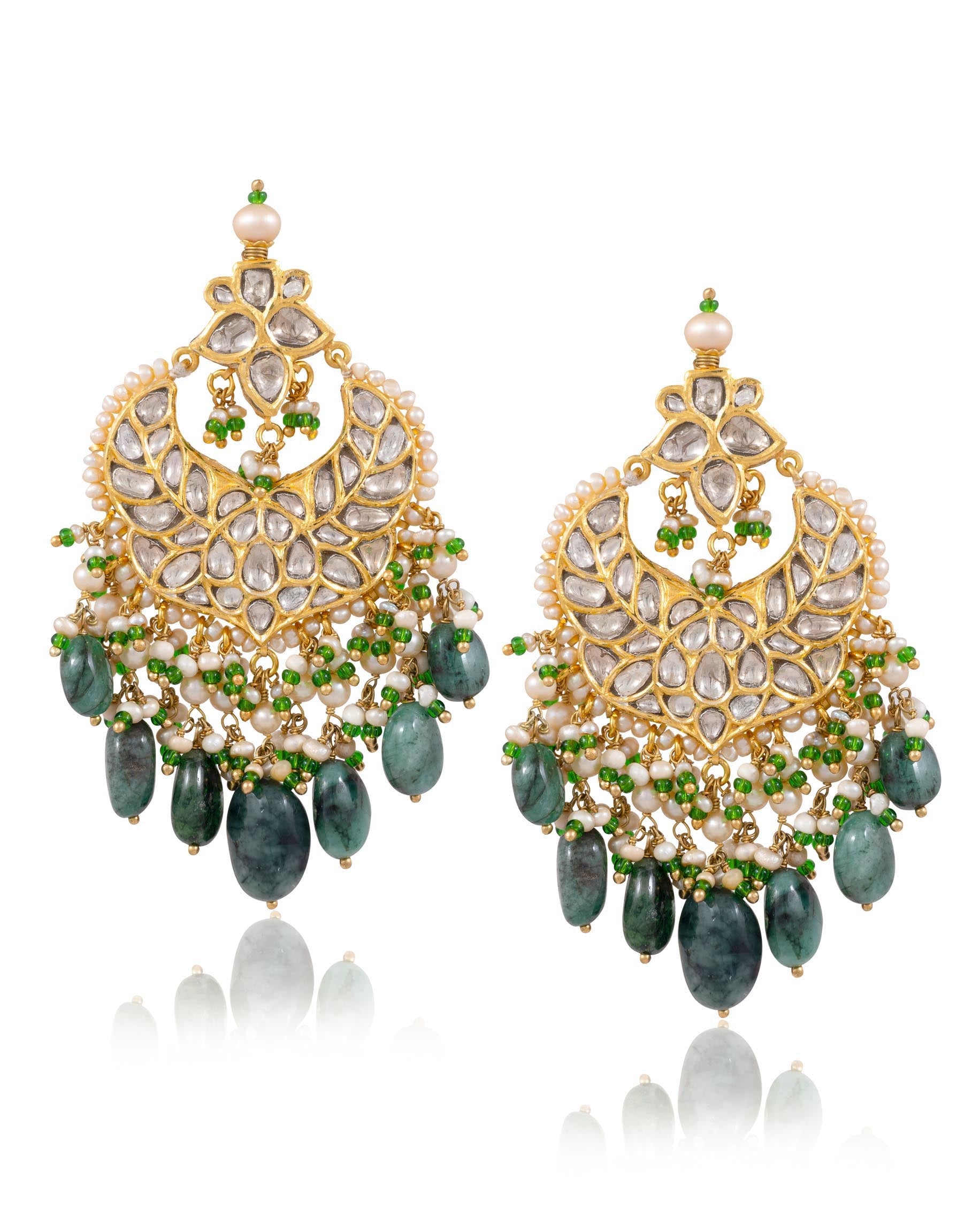 Asmita Necklace And Danvi Chandbalis Polki Set