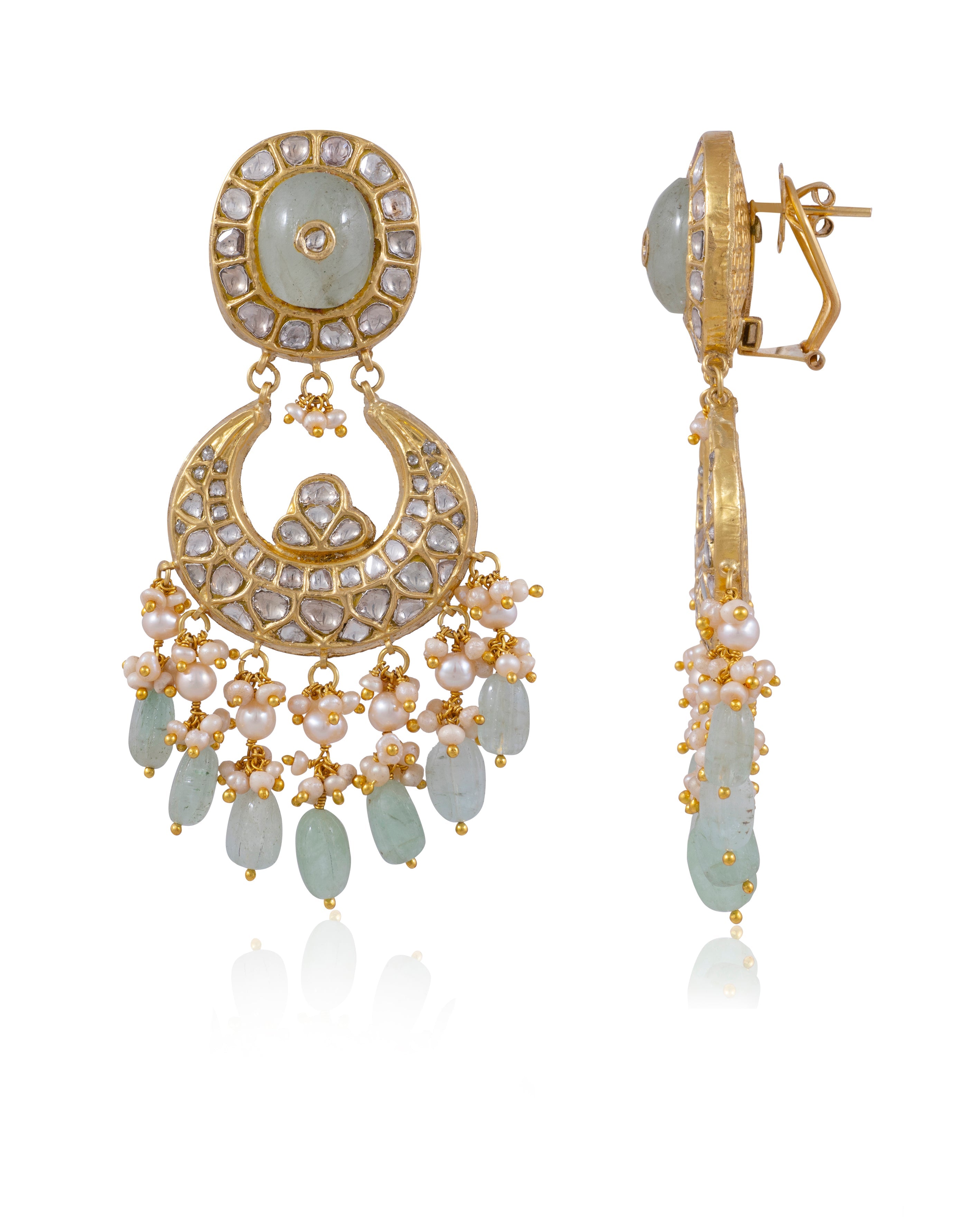 Geeta Necklace And Bemani Chandbalis Polki Set