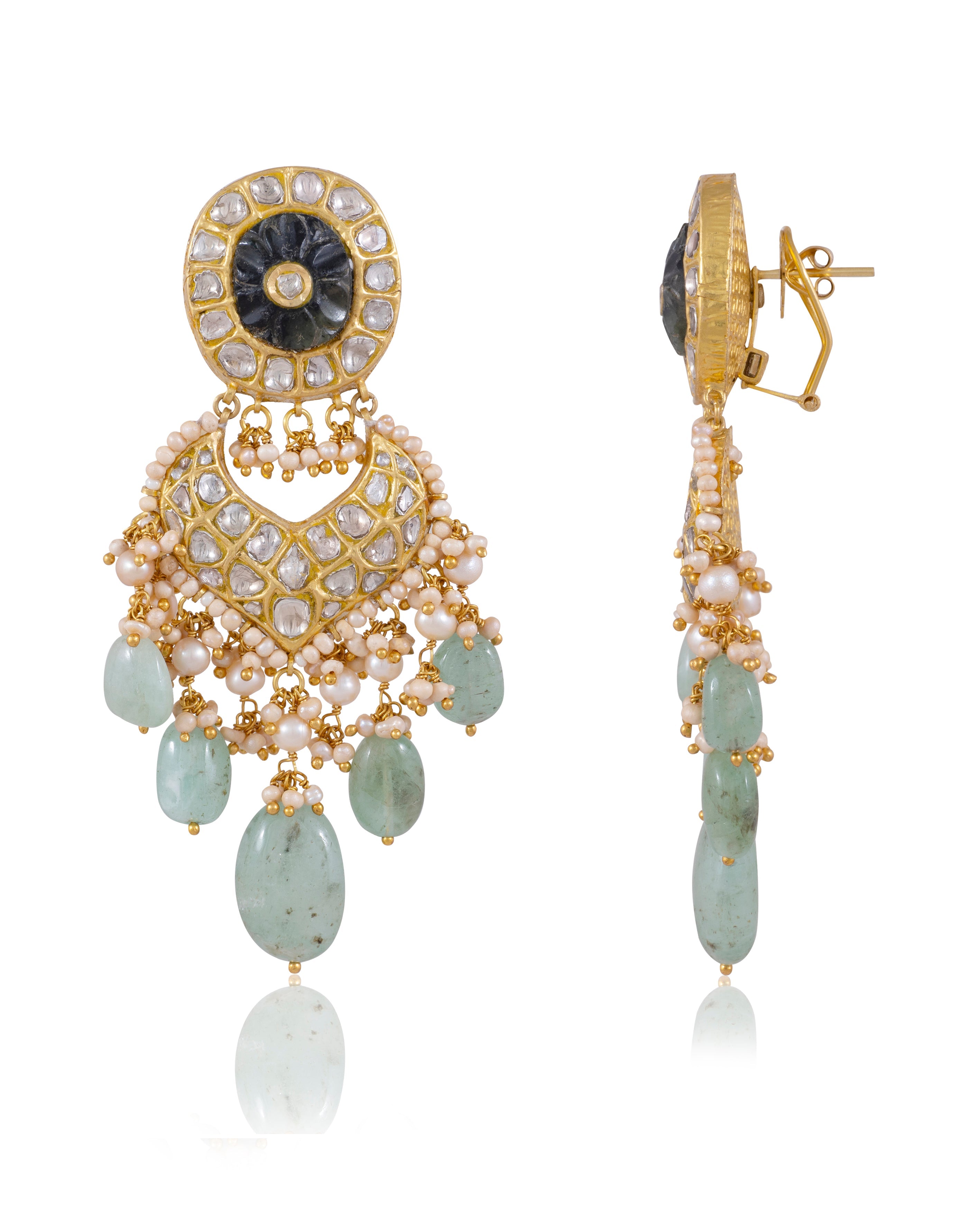 Shehnaz Necklace And Sonam Chandbalis Polki Set