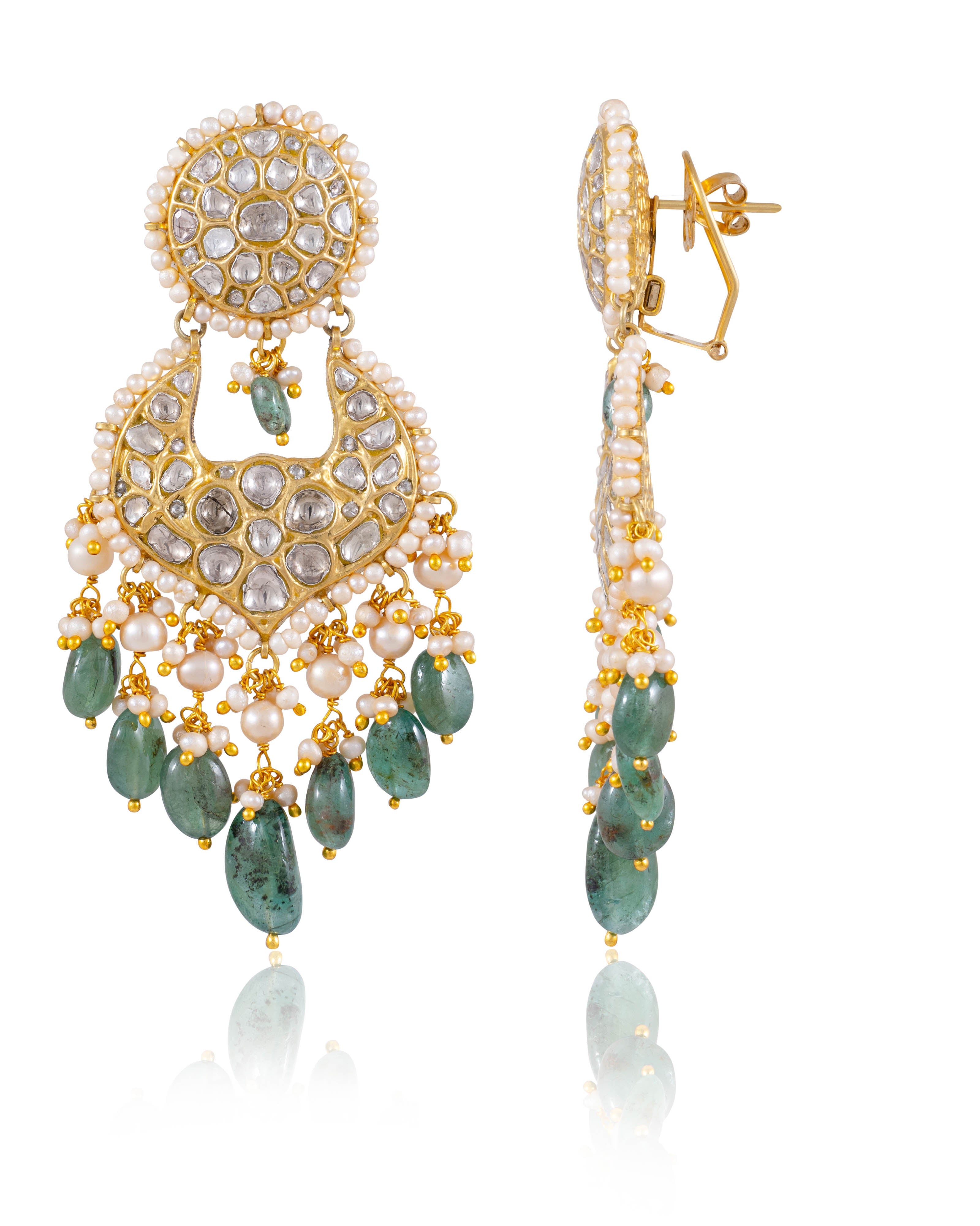 Aneeksha Necklace And Dikshita Chandbalis Polki Set