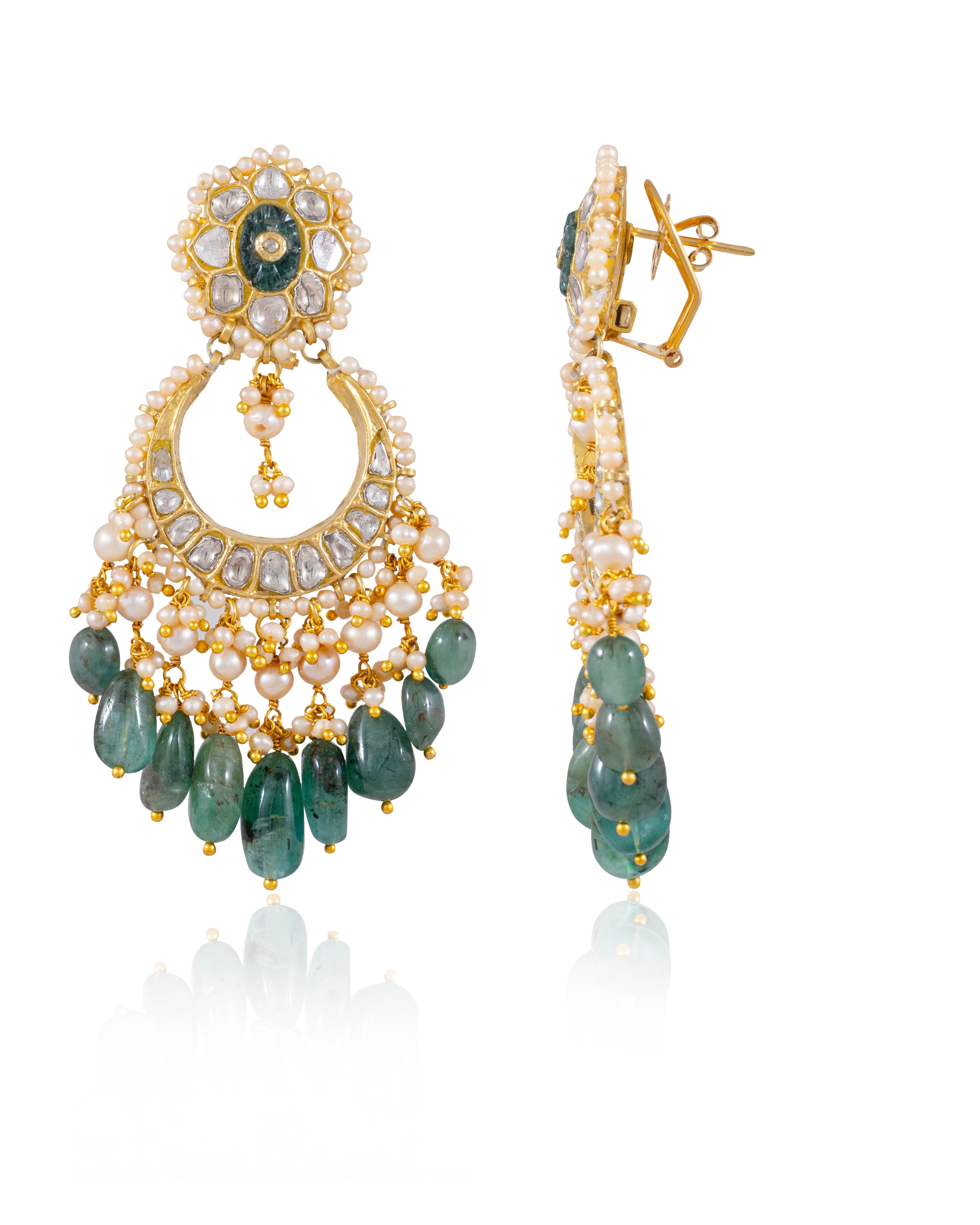 Shukrima Necklace And Tejal Chandbalis Polki Set