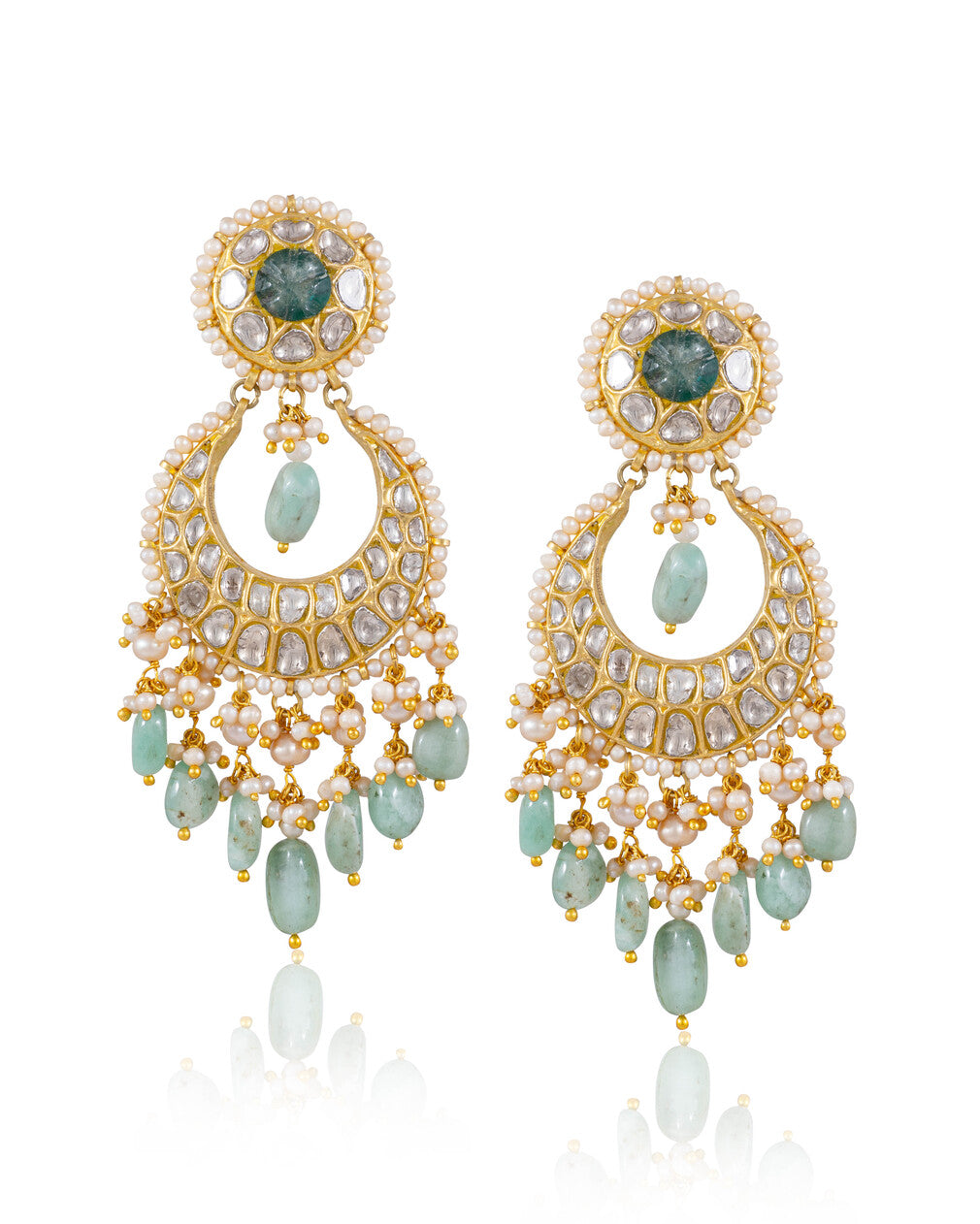 Suhana Necklace And Medha Chandbalis Polki Set