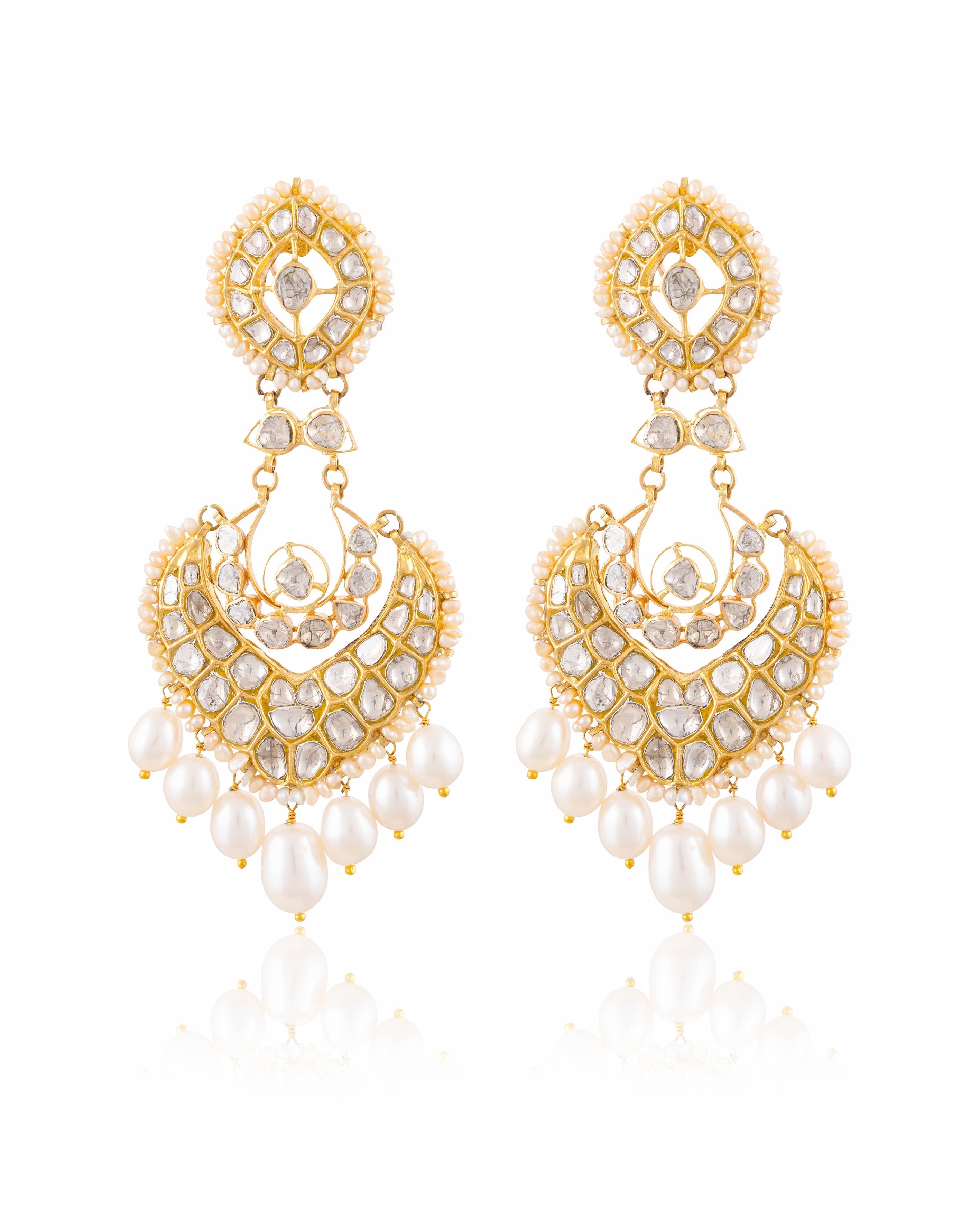 Anaita Necklace And Sakshi Chandbalis Polki Set