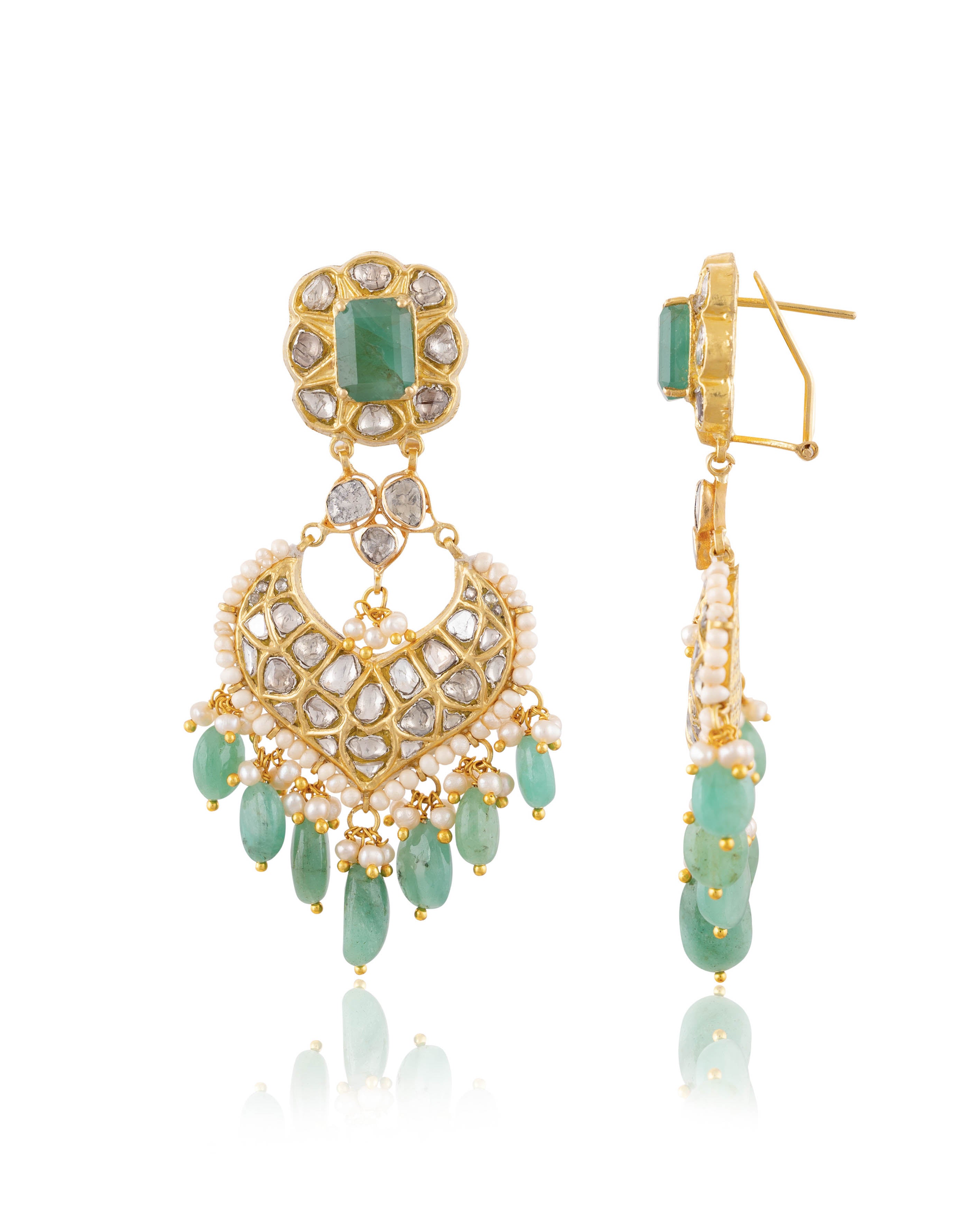 Kiran Necklace And Kavya Chandbalis Polki Set