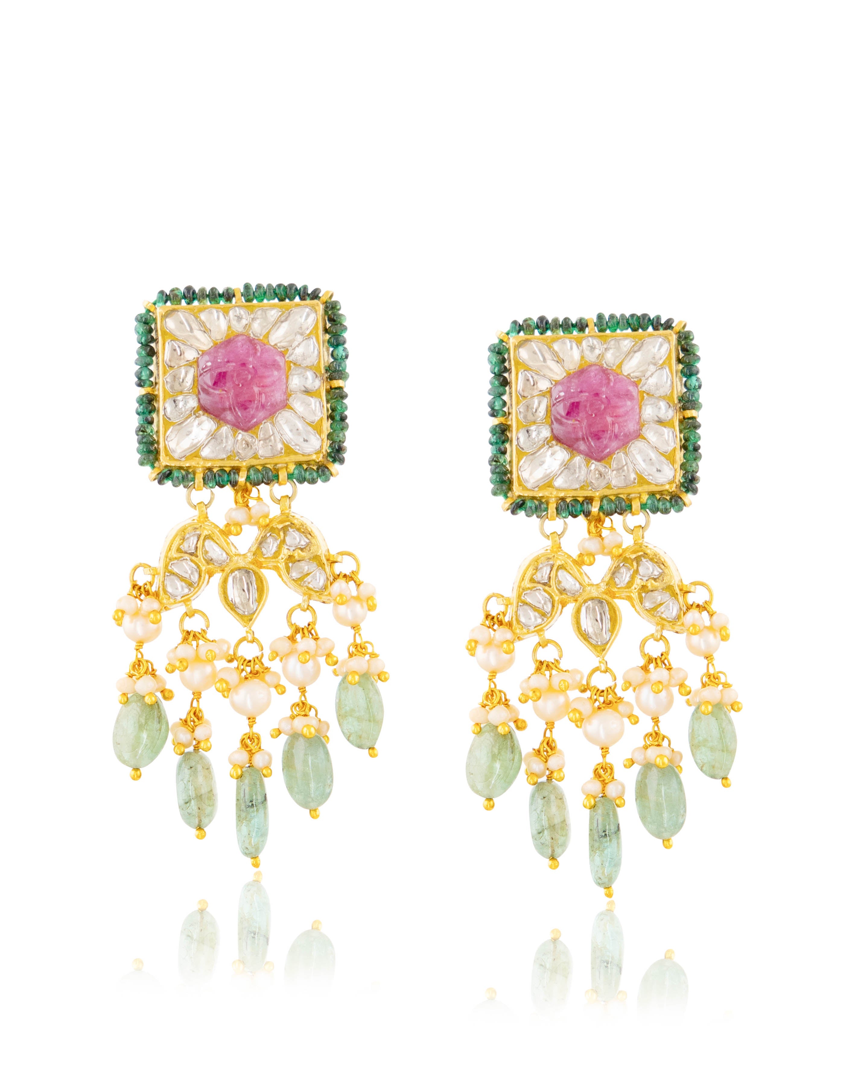 Kaisha Polki Long Earrings