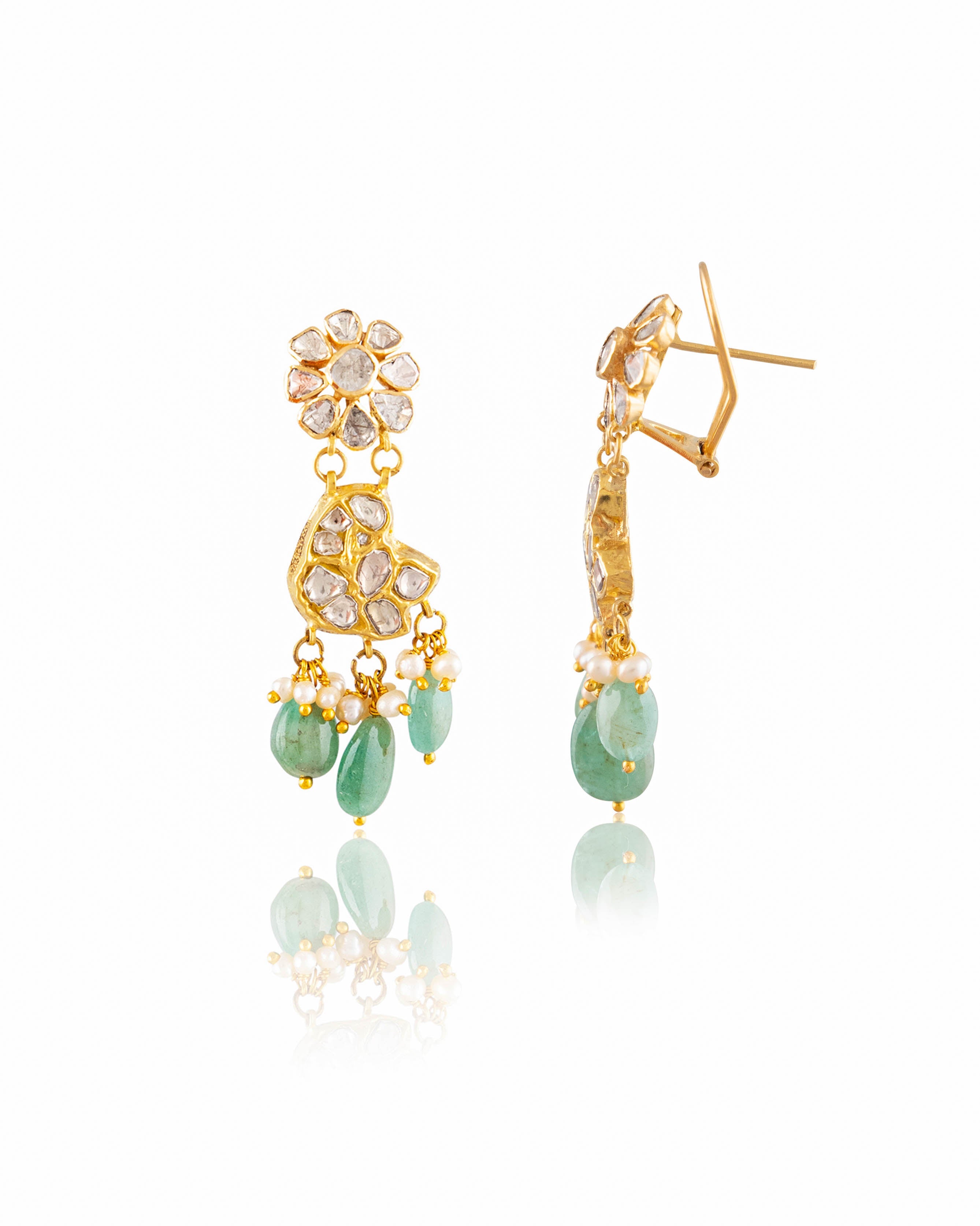 Tanvi Polki Long Earrings