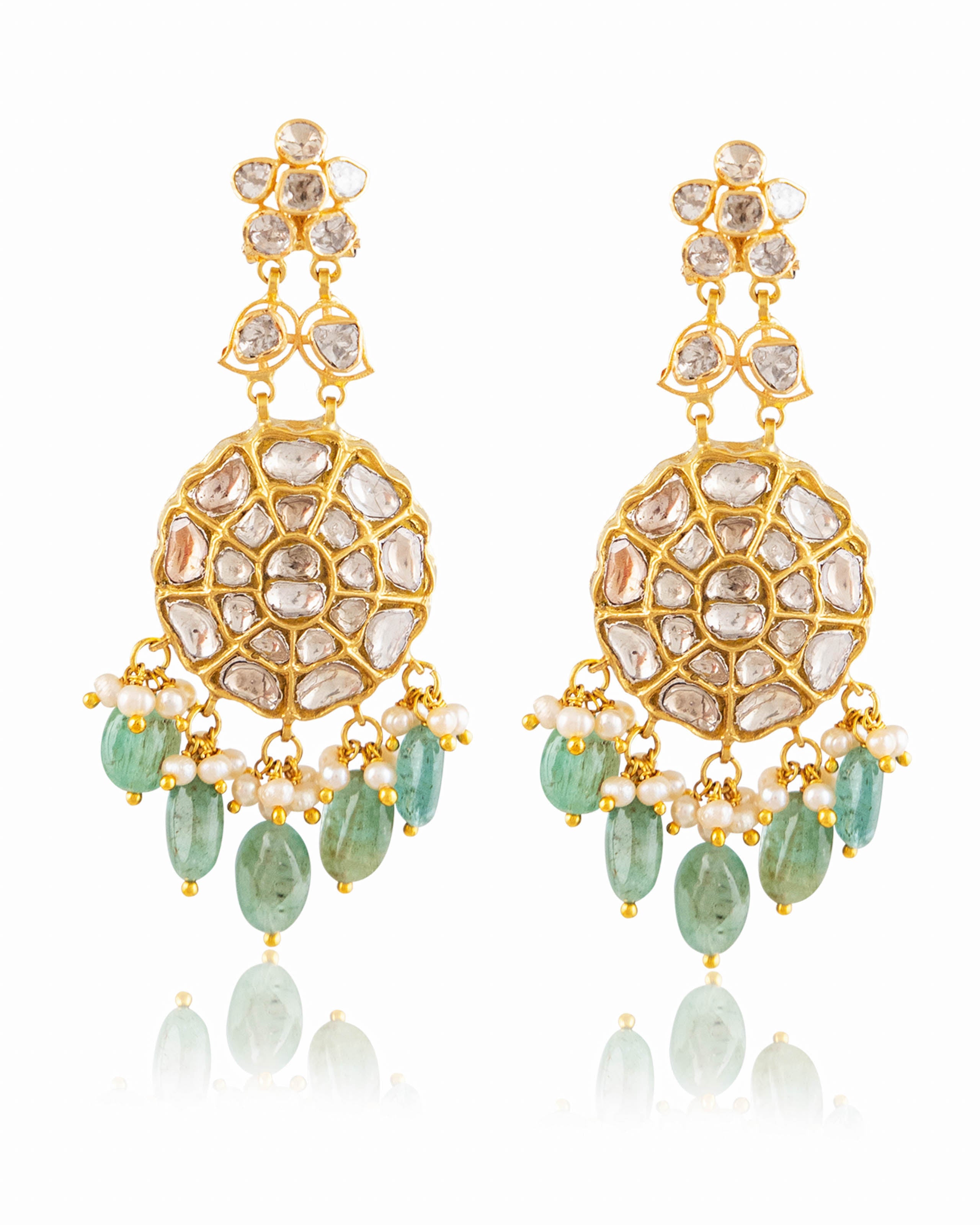 Tisa Polki Long Earrings