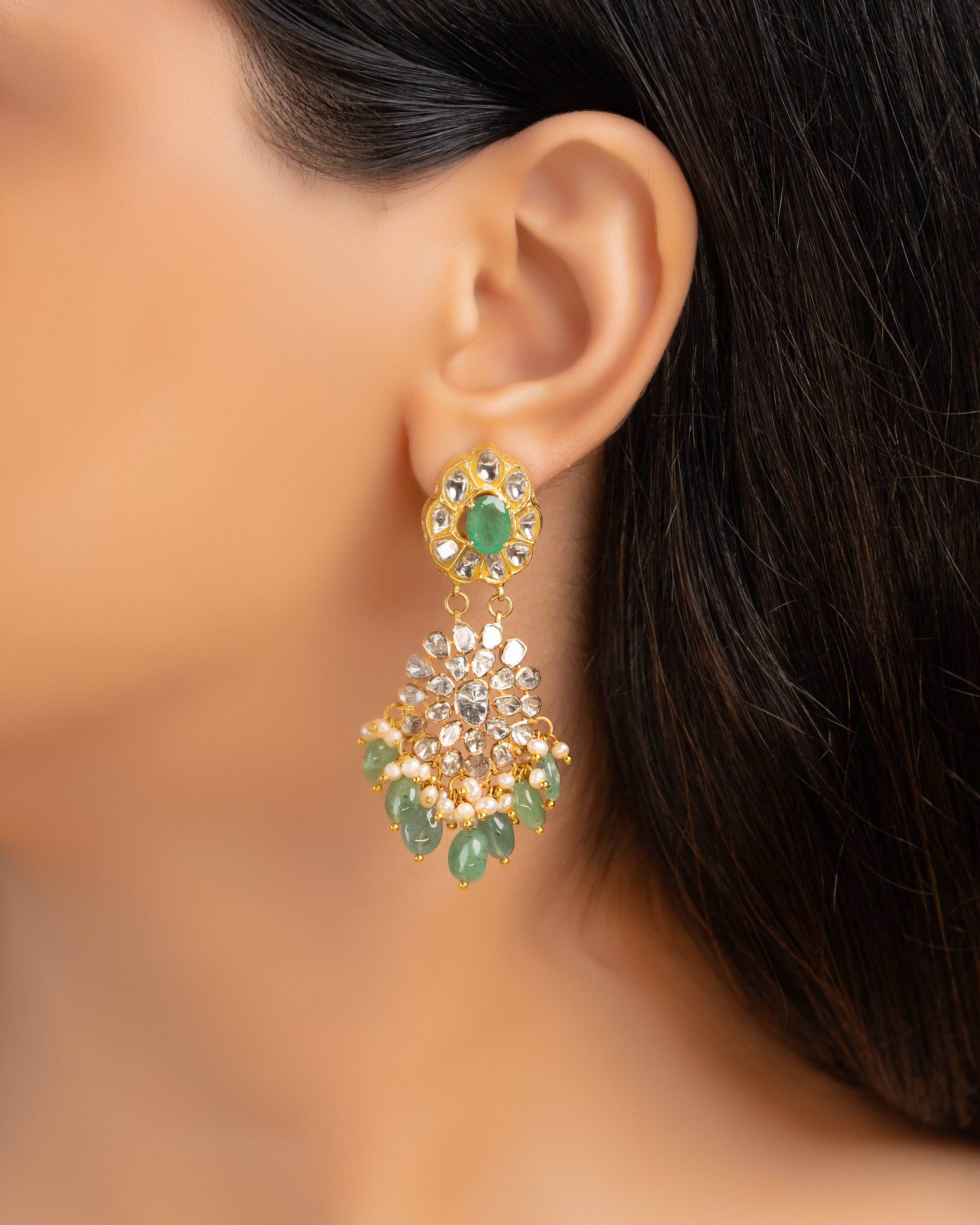 Orabella Polki Long Earrings