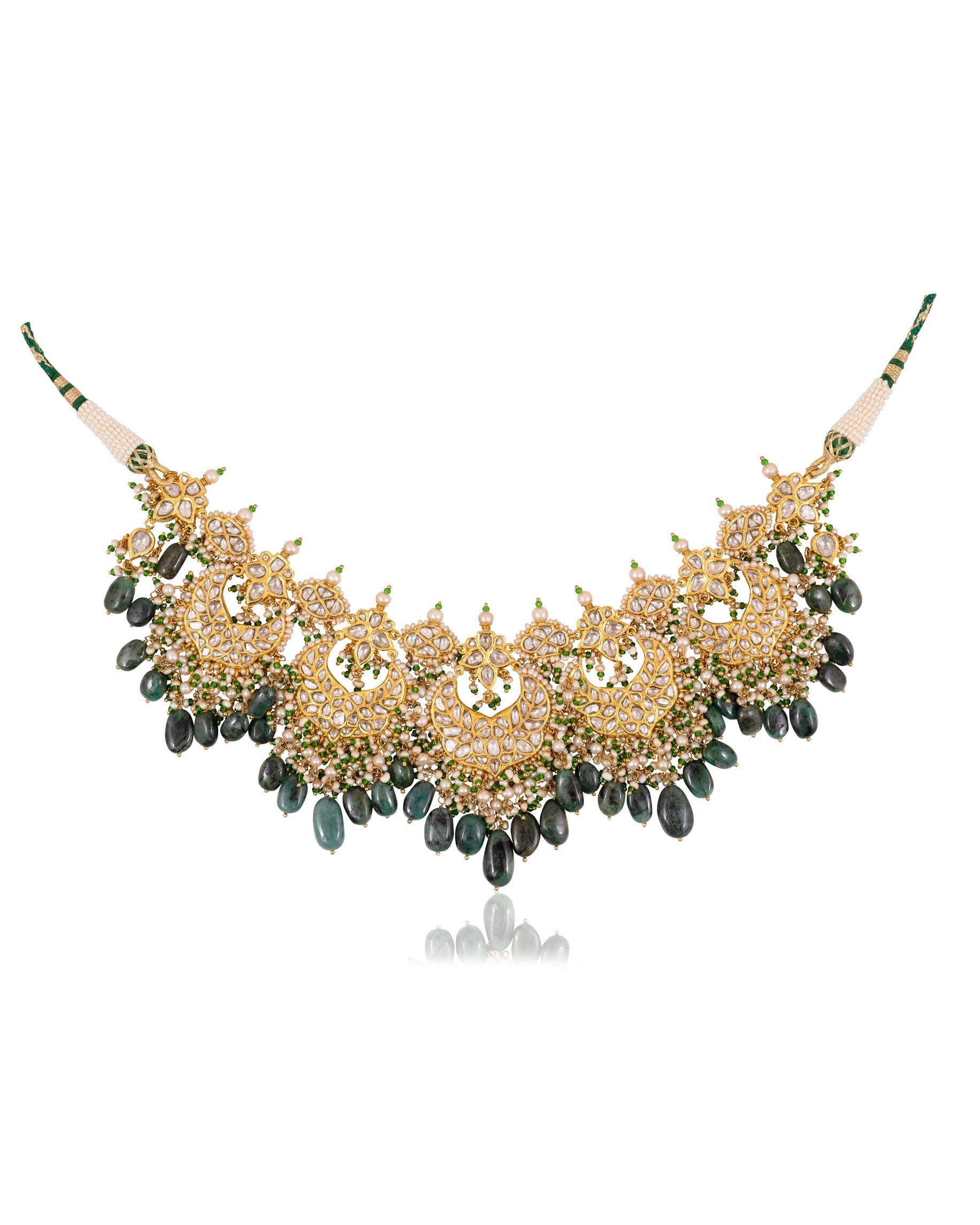Asmita Necklace And Danvi Chandbalis Polki Set
