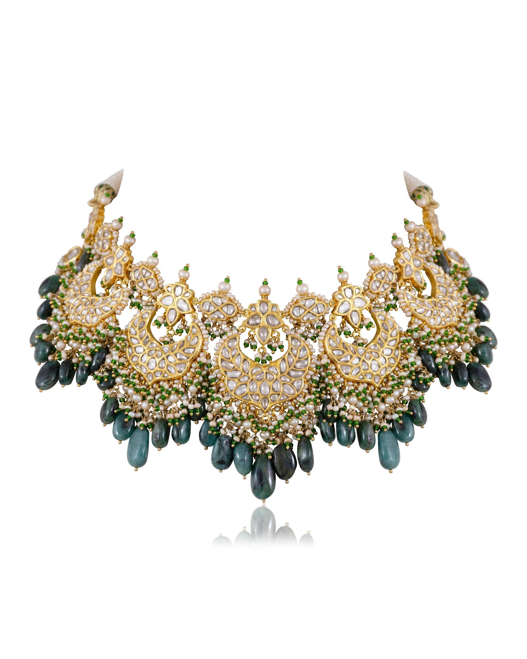 Asmita Necklace And Danvi Chandbalis Polki Set