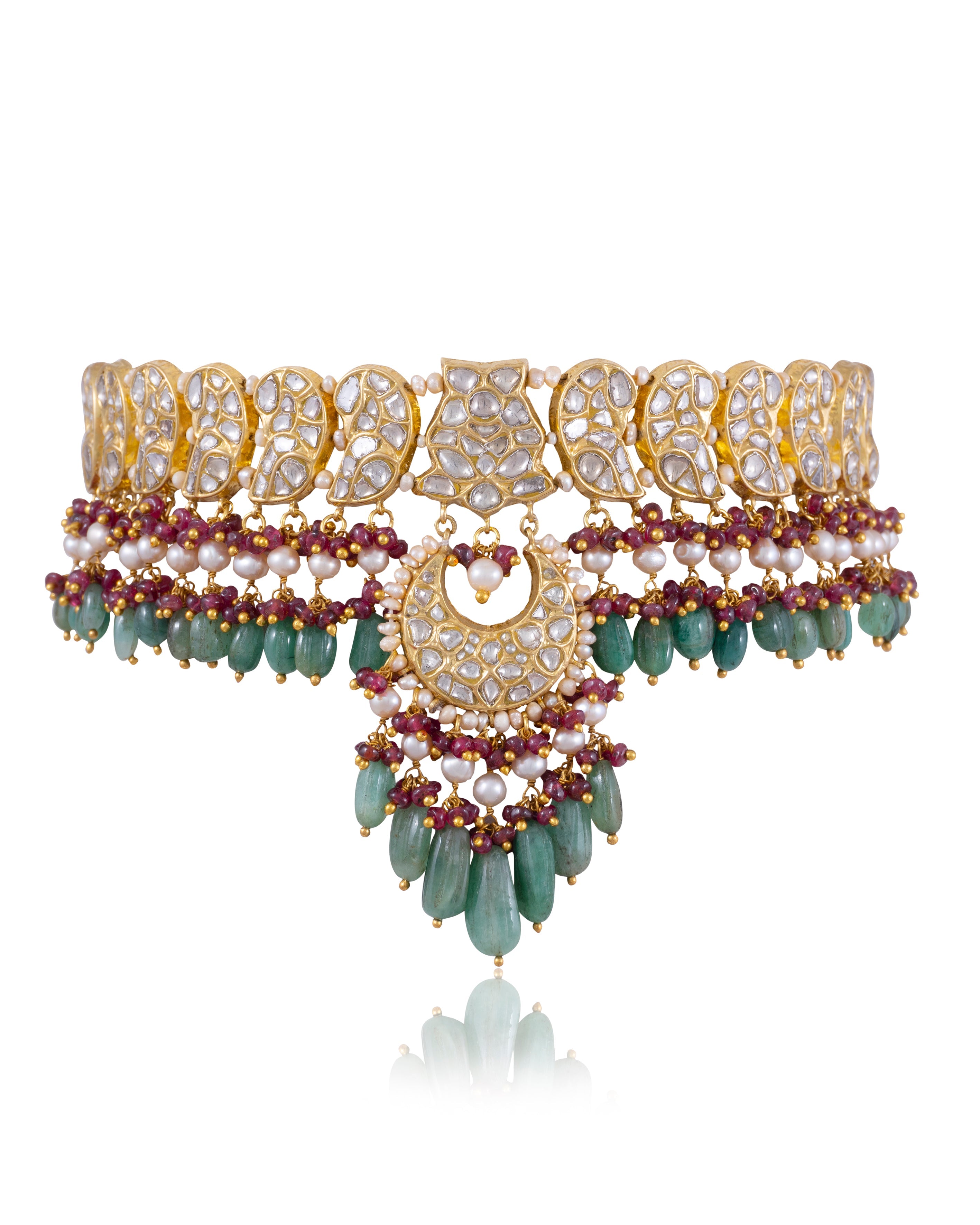 Tanya Choker And Haley Chandbalis Polki Set