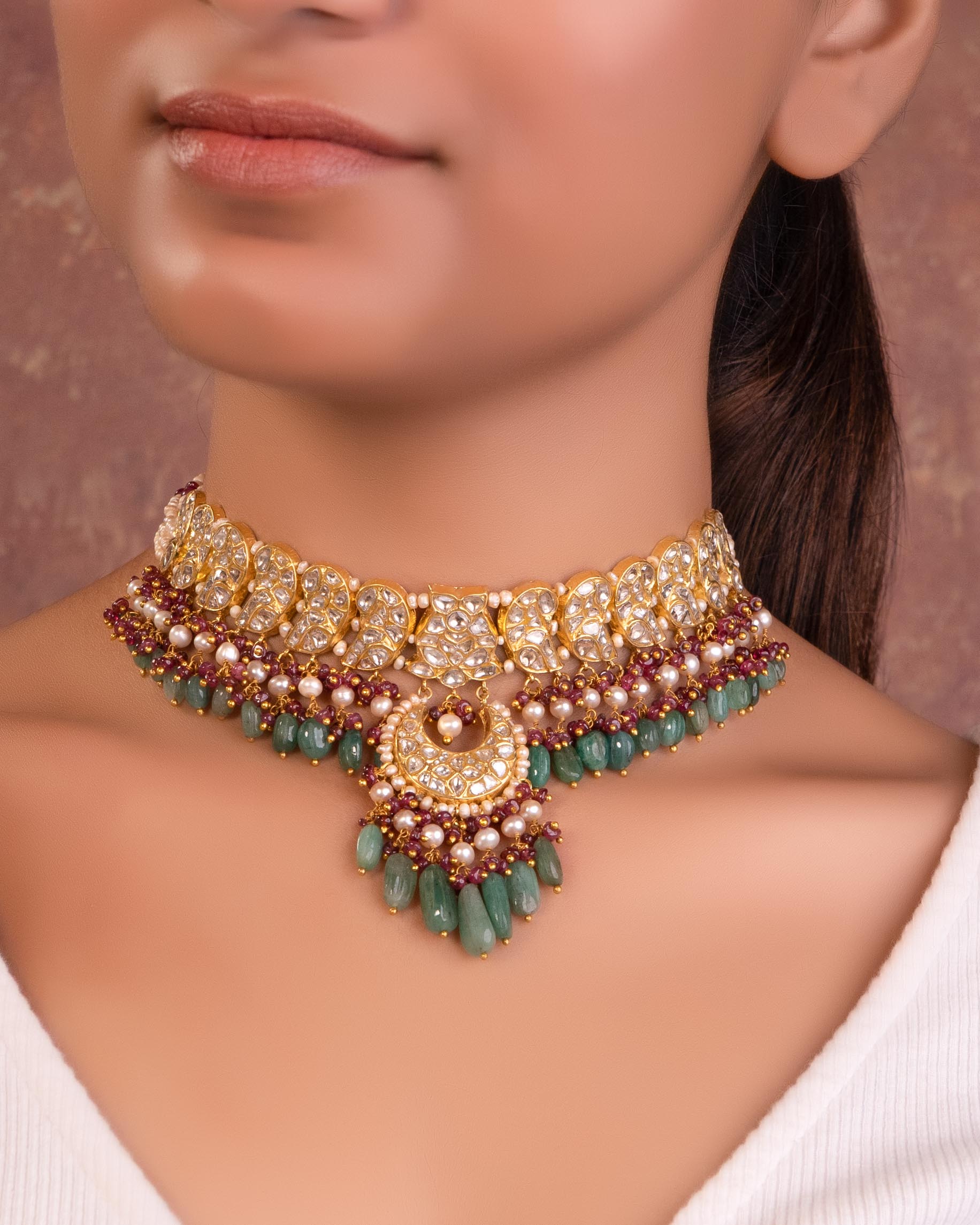 Tanya Choker And Haley Chandbalis Polki Set