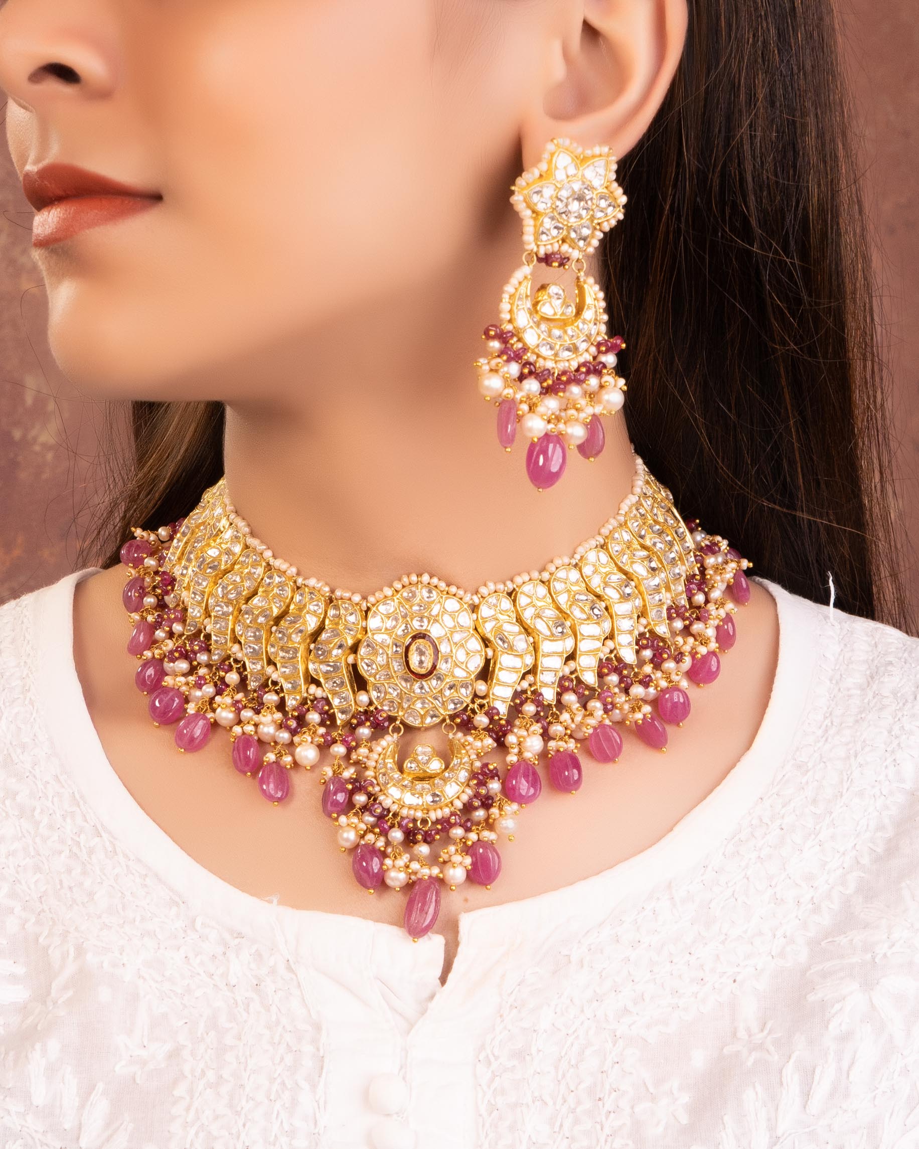 Shenandoah Necklace And Wendy Chandbalis Polki Set