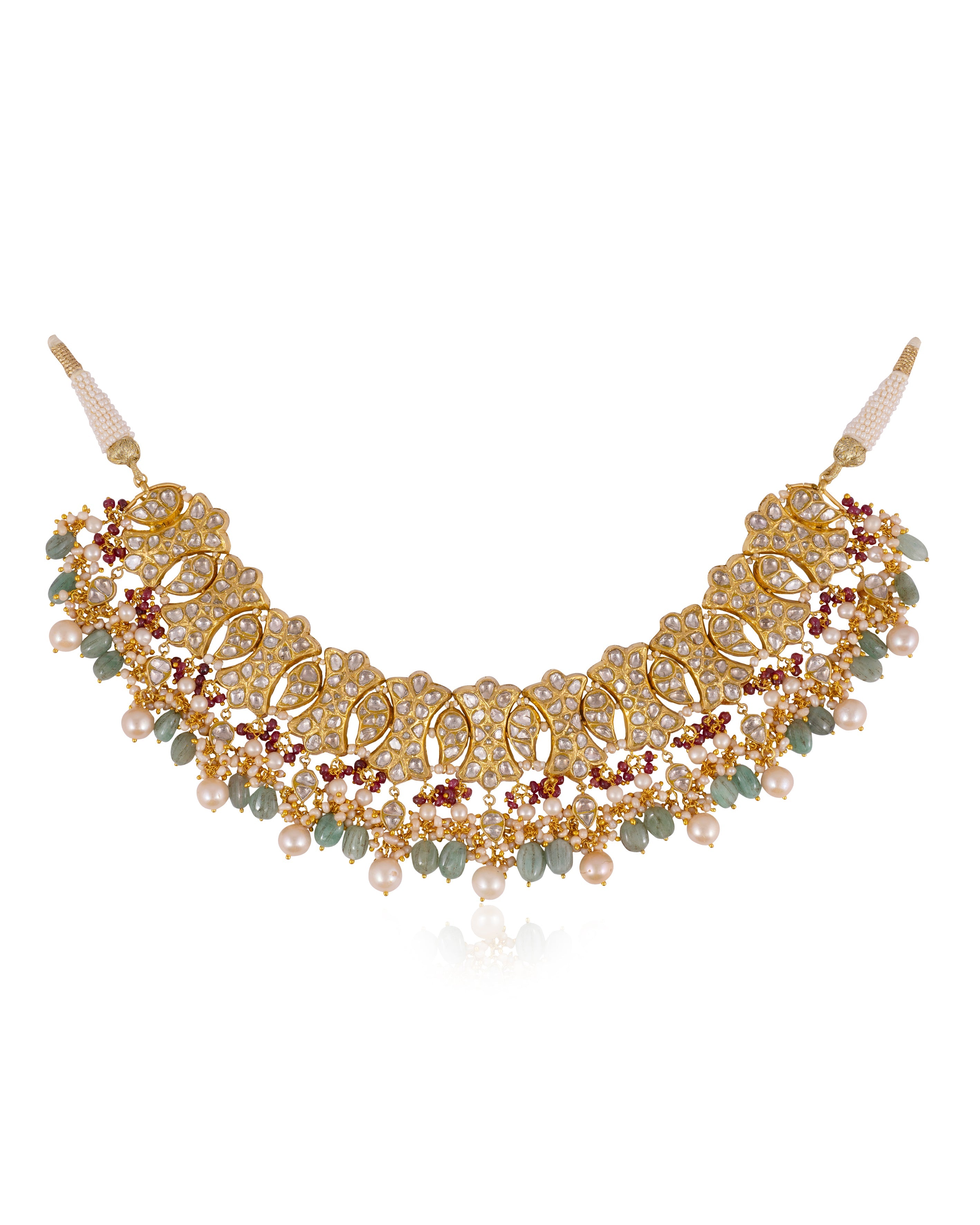 Sevil Necklace And Vivi Chandbalis Polki Set