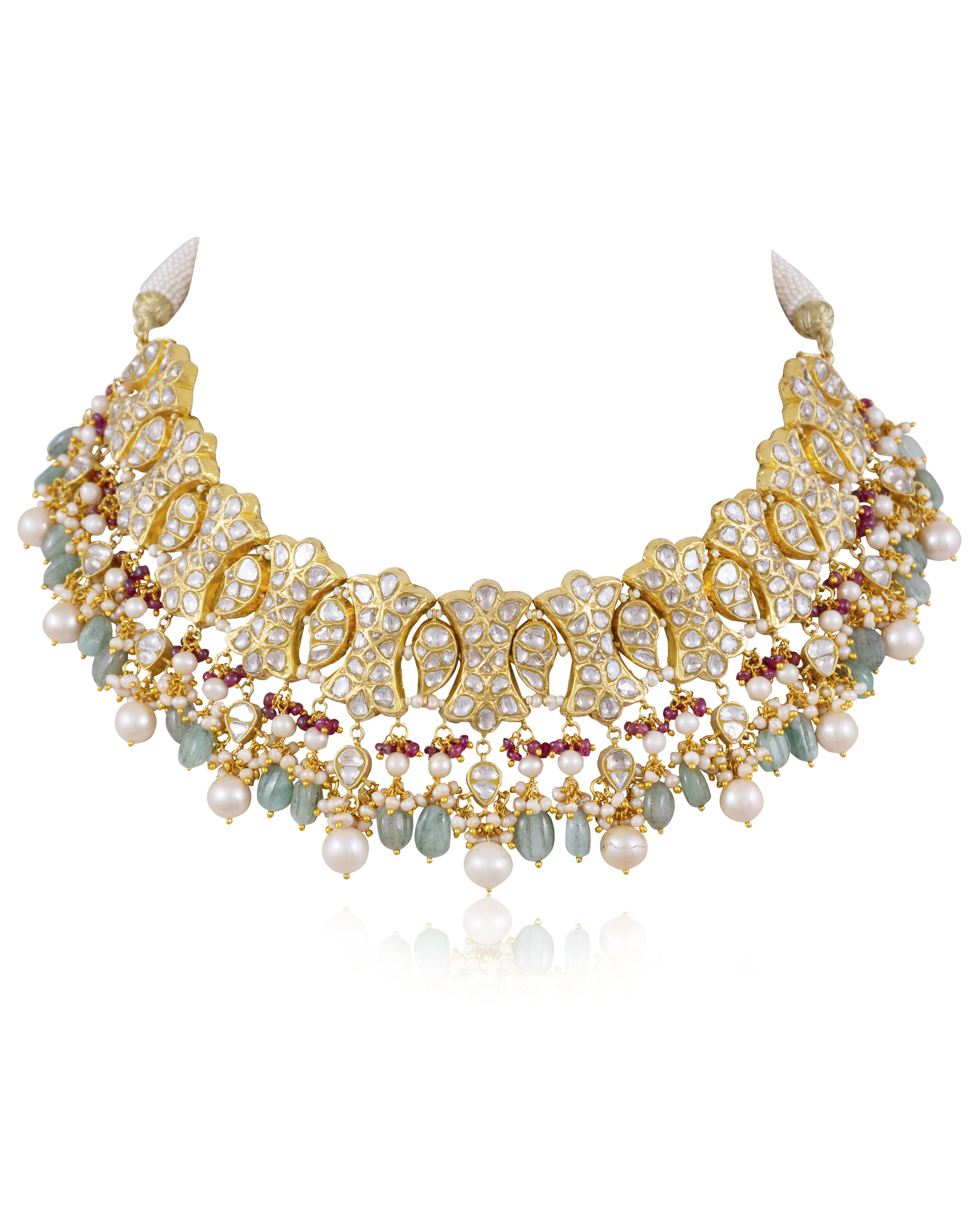 Sevil Necklace And Vivi Chandbalis Polki Set