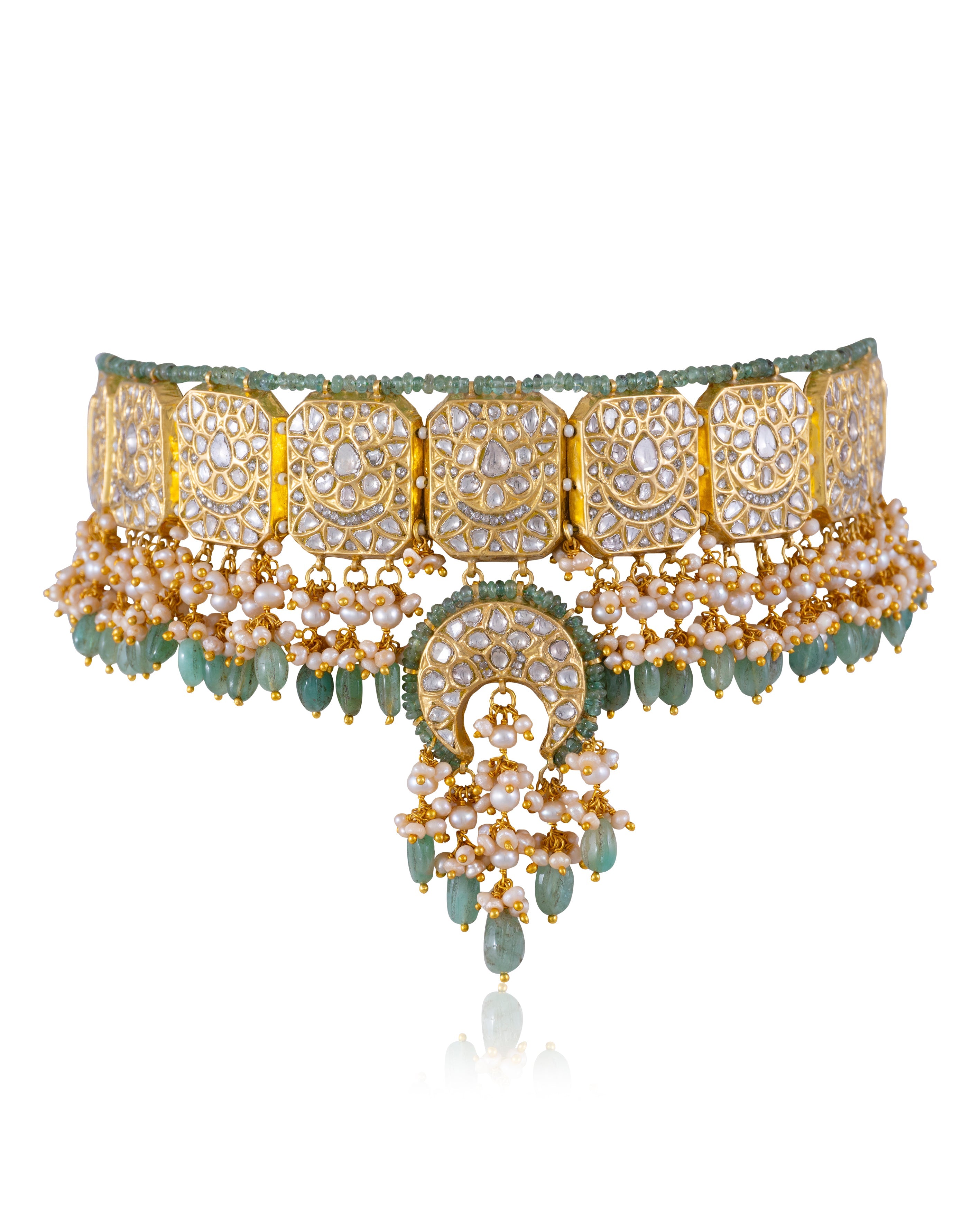 Ekta Choker And Seong Chandbalis Polki Set