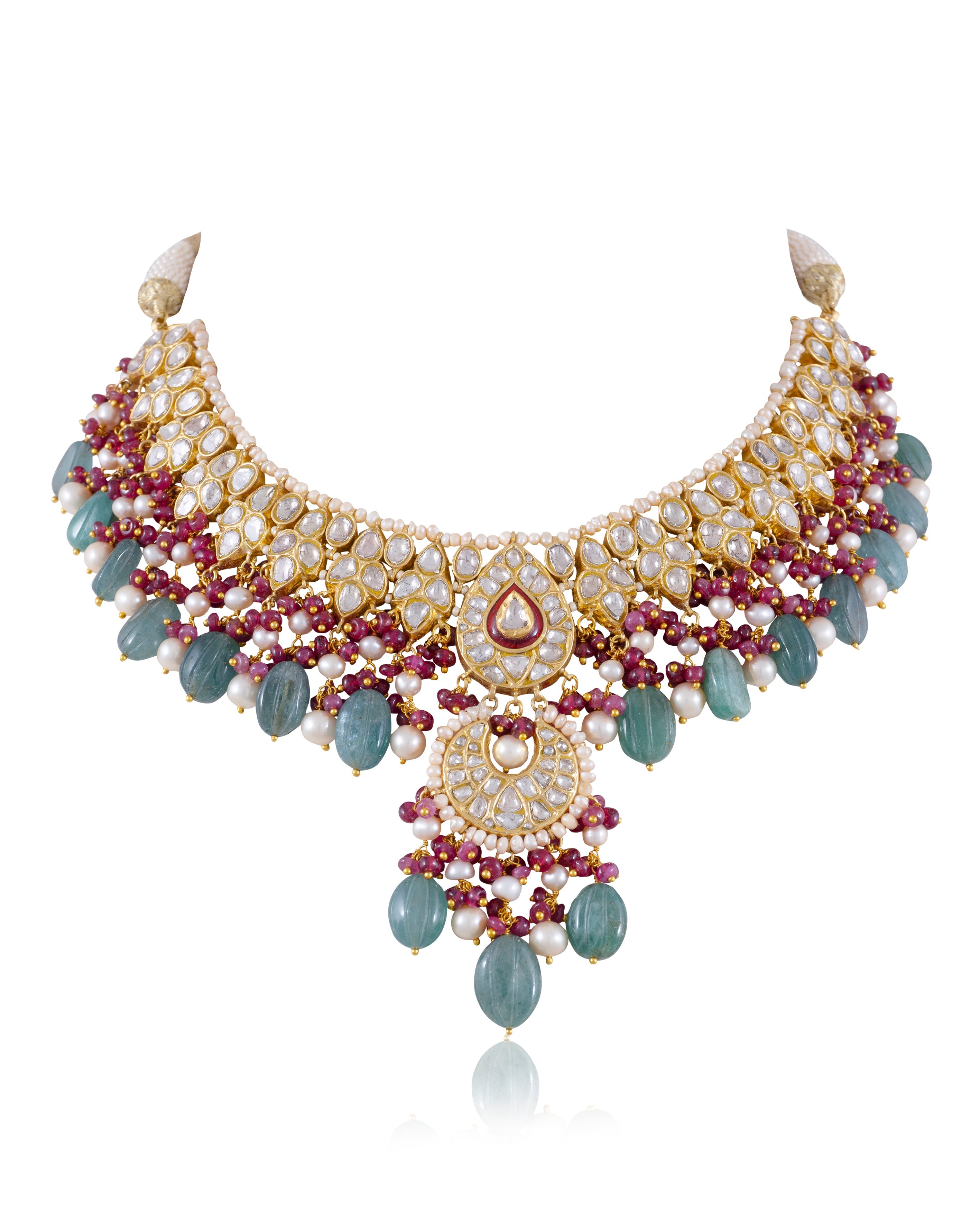 Freya Necklace And Amy Chandbalis Polki Set