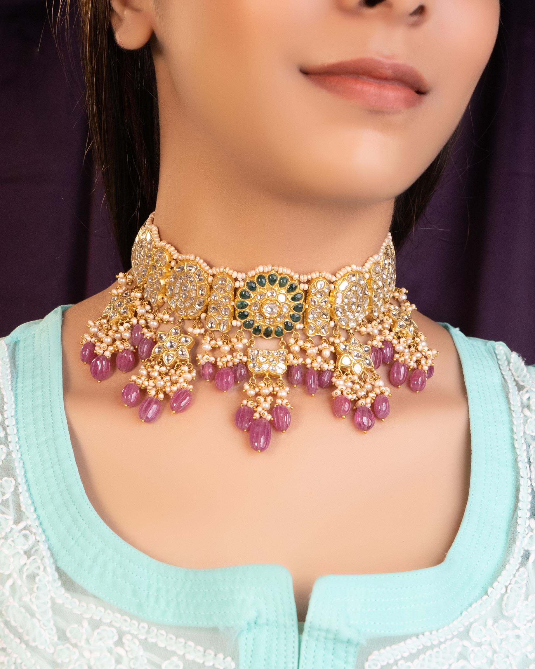 Anupa Choker And Suman Chandbalis Polki Set