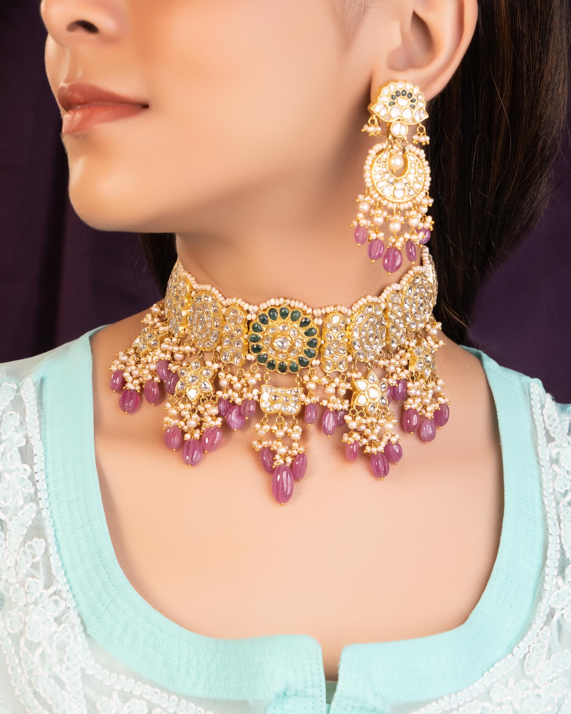Anupa Choker And Suman Chandbalis Polki Set