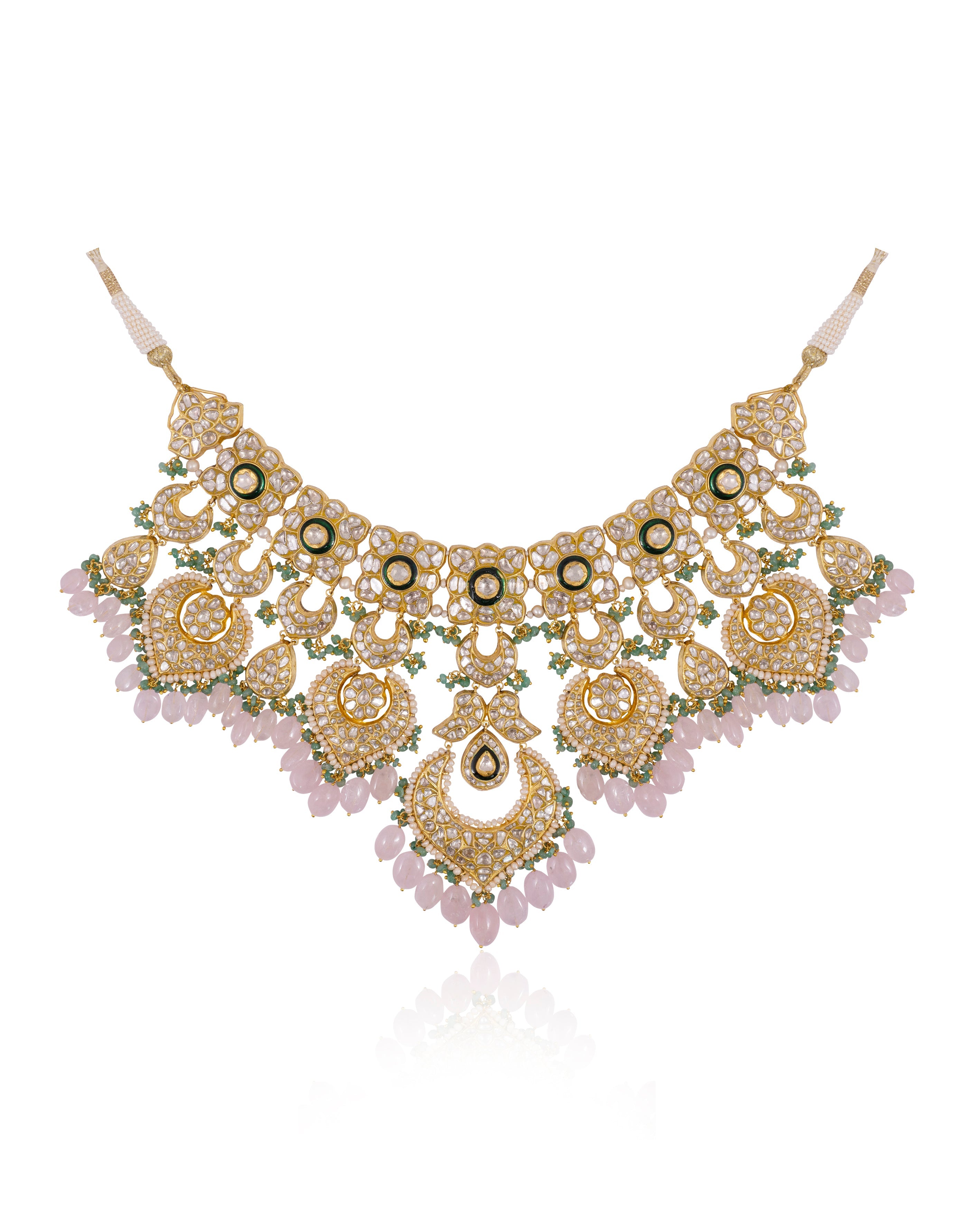 Tamia Necklace And Parchi Chandbalis Polki Set