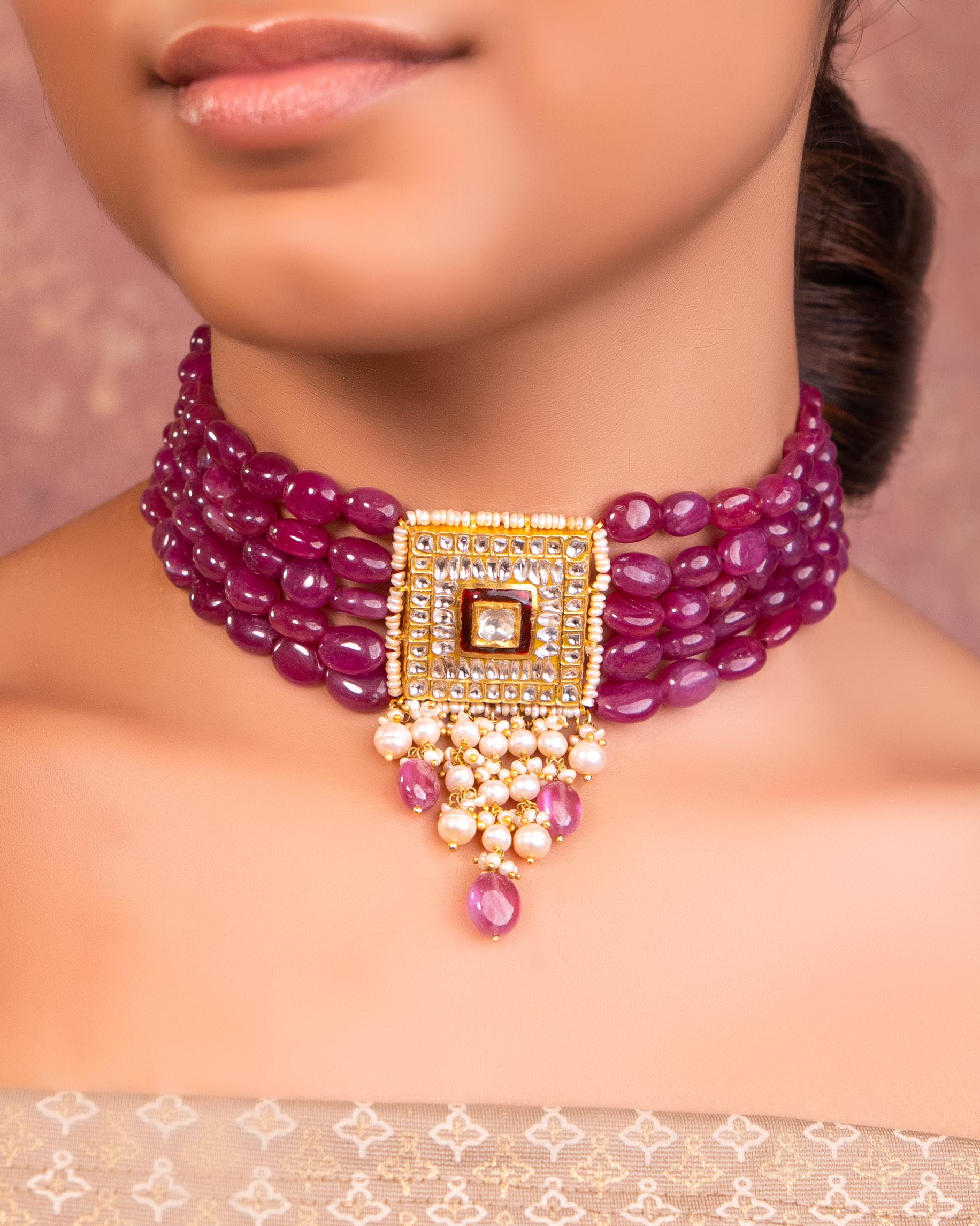 Kimmy Polki Bead Choker