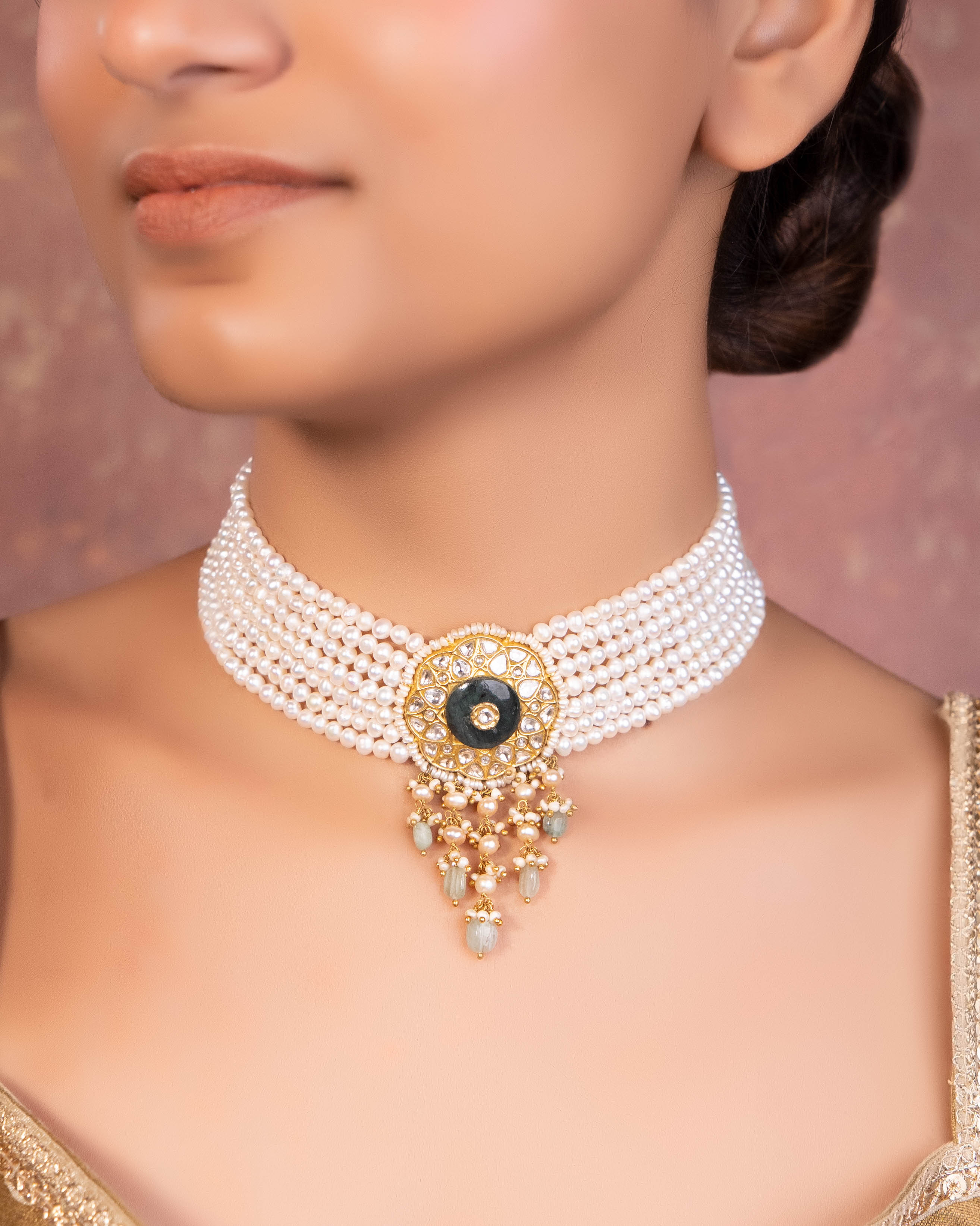 Sambhavi Polki Bead Choker
