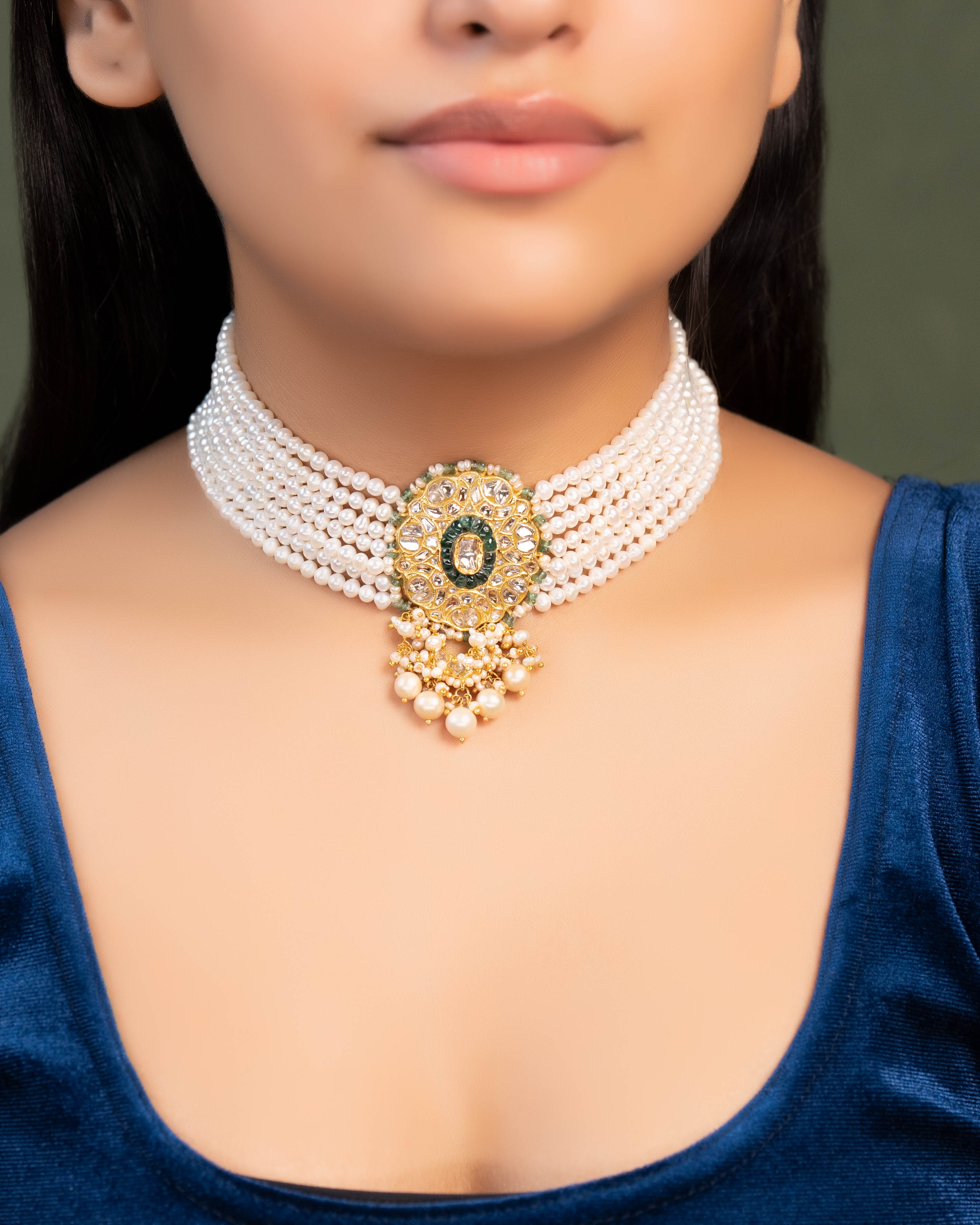 Kaniya Polki Bead Choker