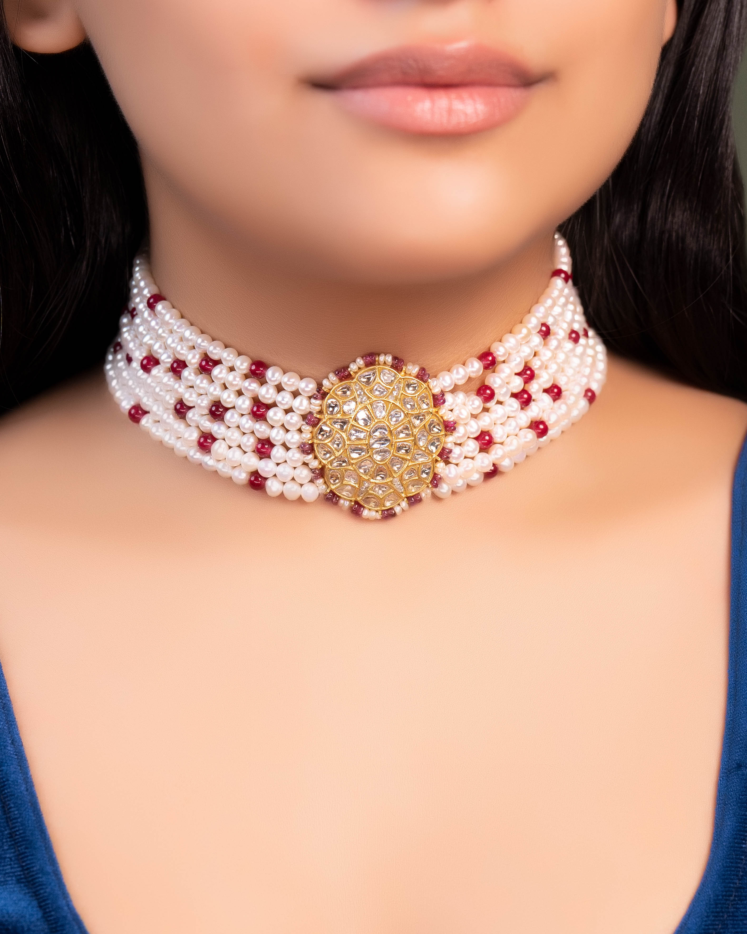 Vinayaki Polki Bead Choker - NO ORDERS