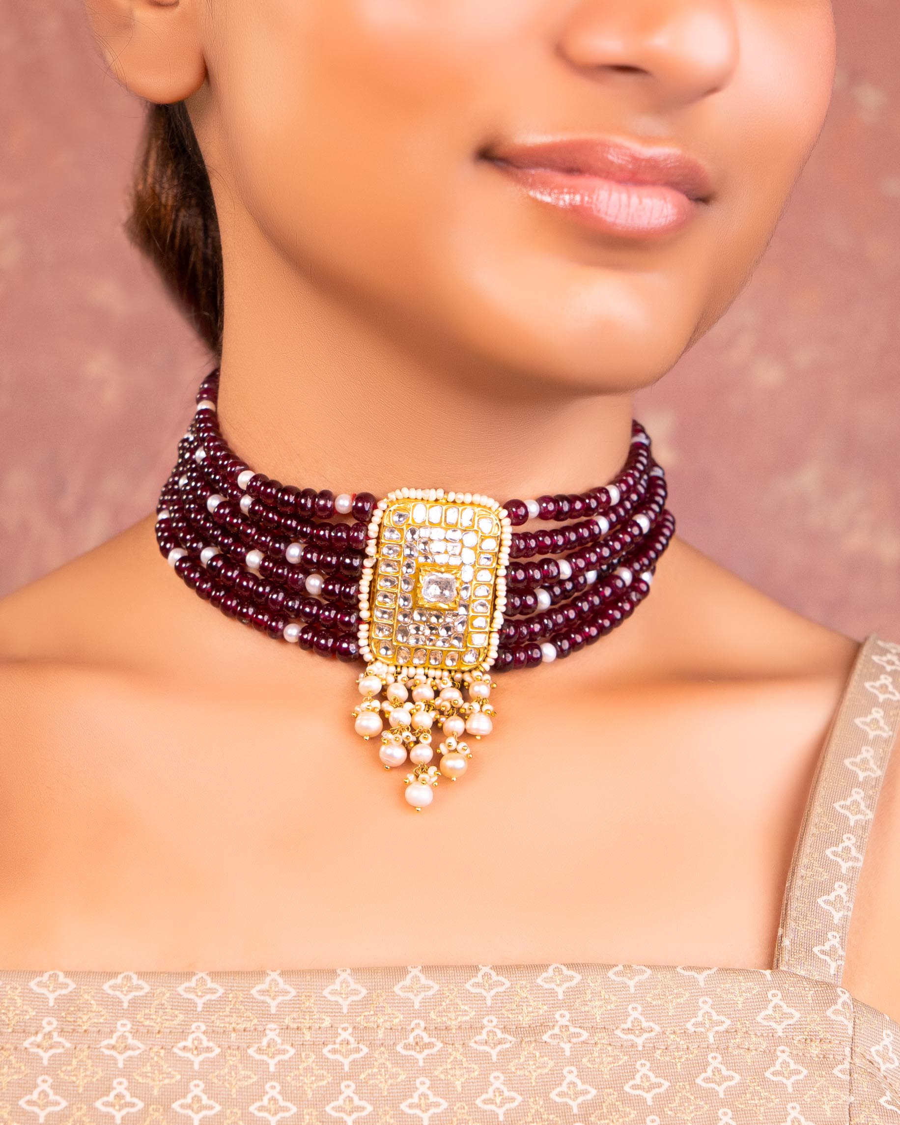Jamima Polki Bead Choker