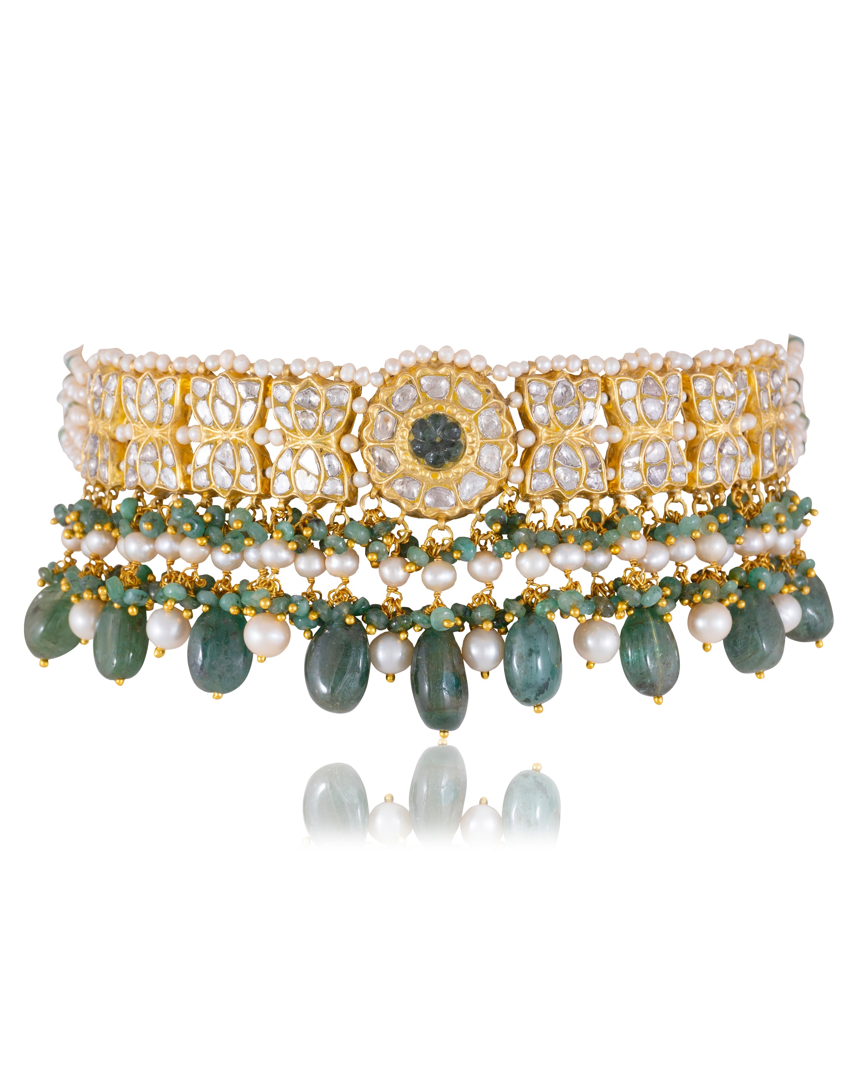 Ashia Choker And Aksha Tops Polki Set