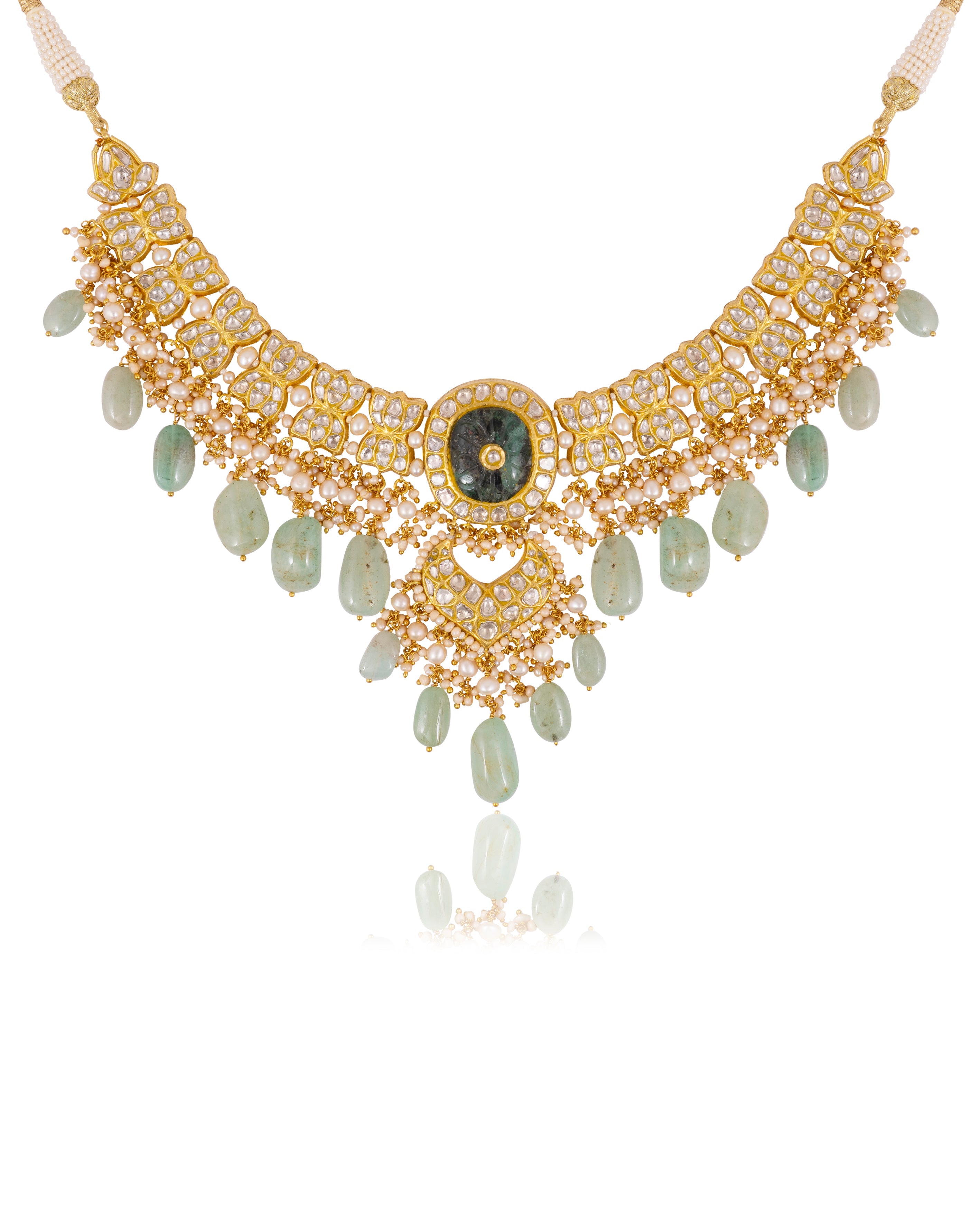 Shehnaz Necklace And Sonam Chandbalis Polki Set
