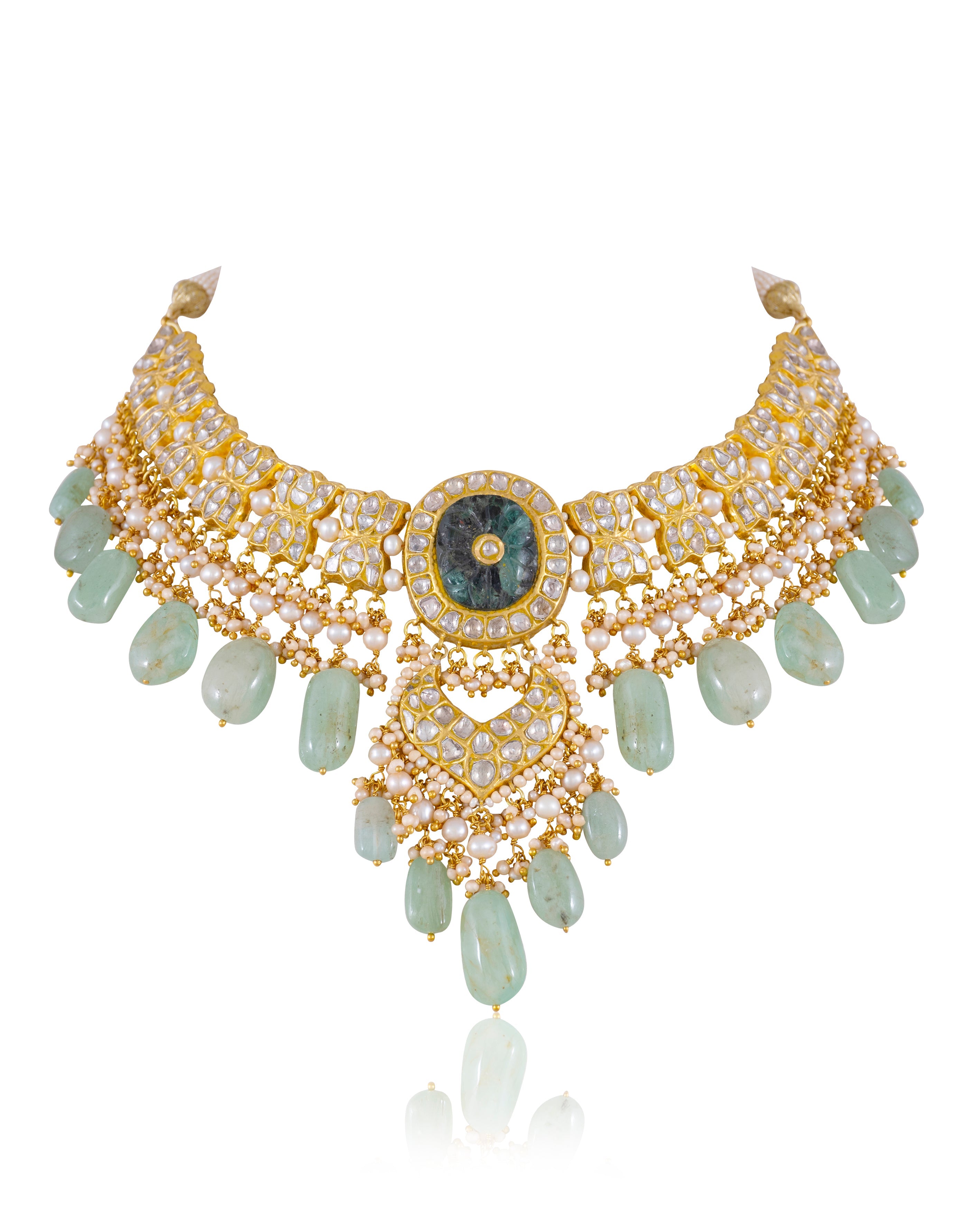 Shehnaz Necklace And Sonam Chandbalis Polki Set