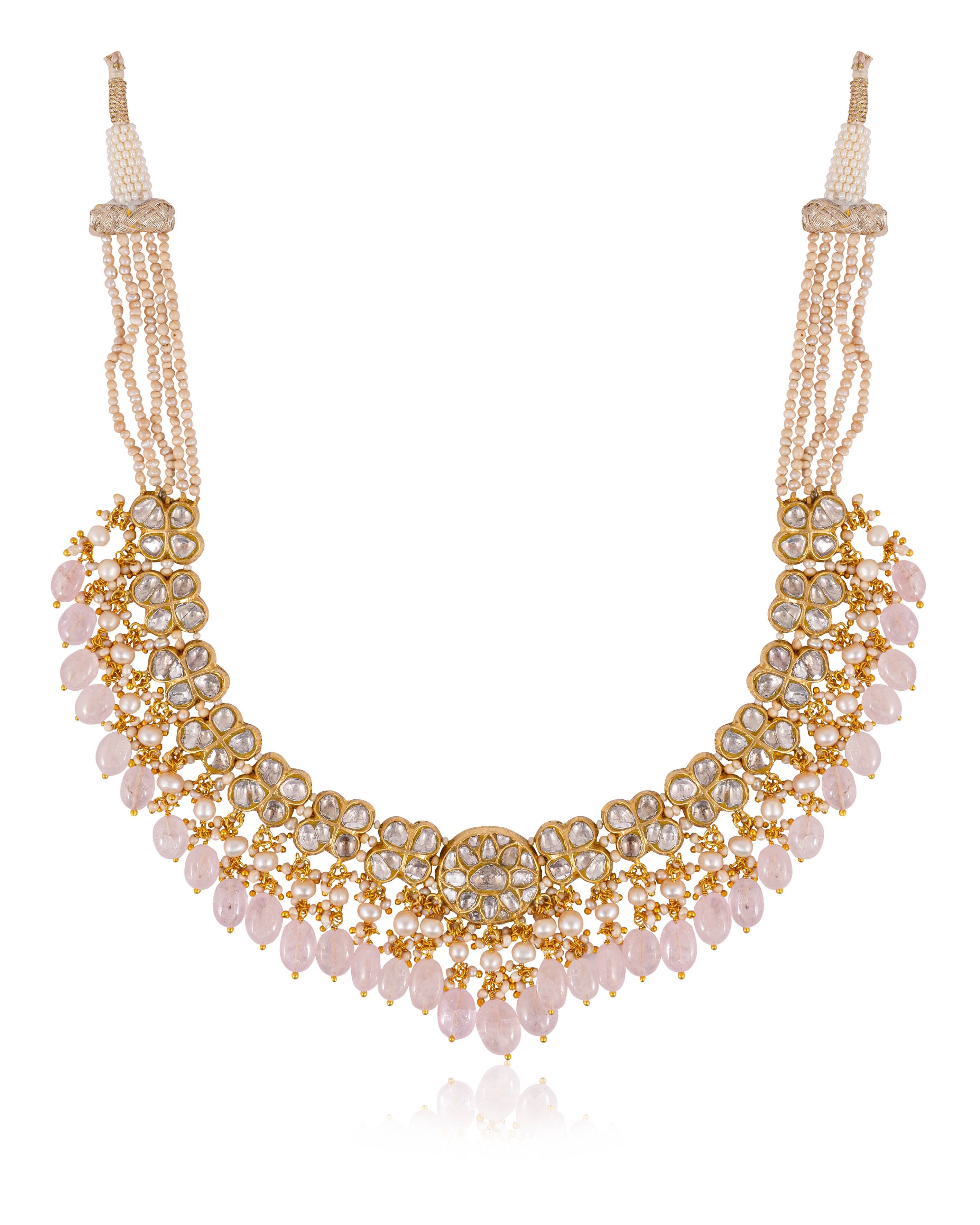 Sushma Necklace And Prakshitha Tops Polki Set