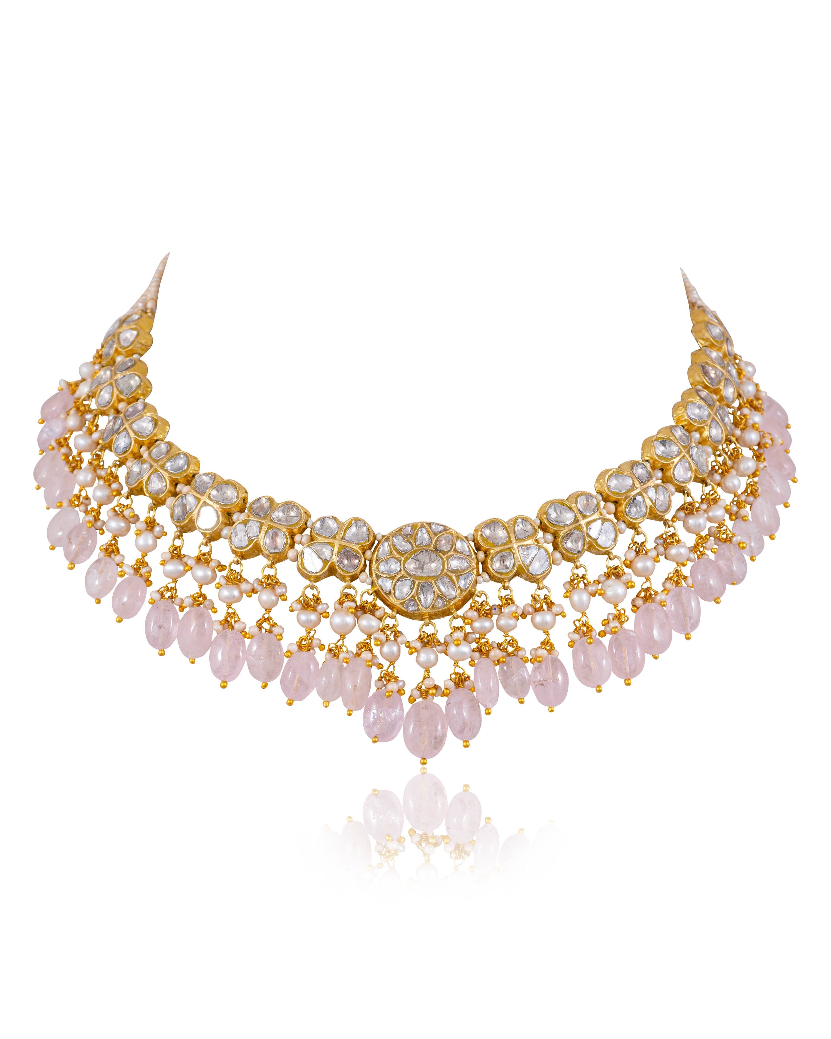 Sushma Necklace And Prakshitha Tops Polki Set