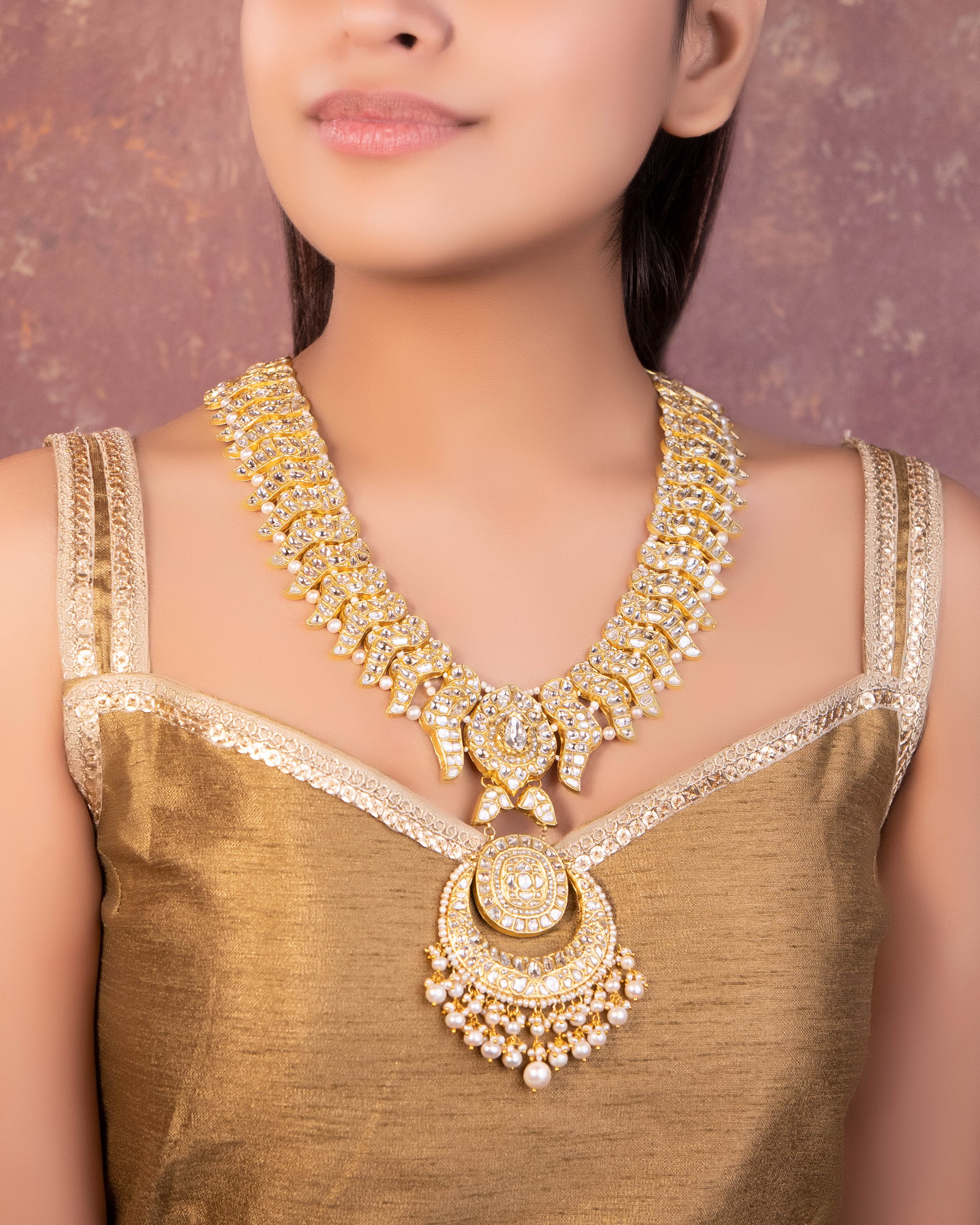 Sarojni Polki Long Necklace