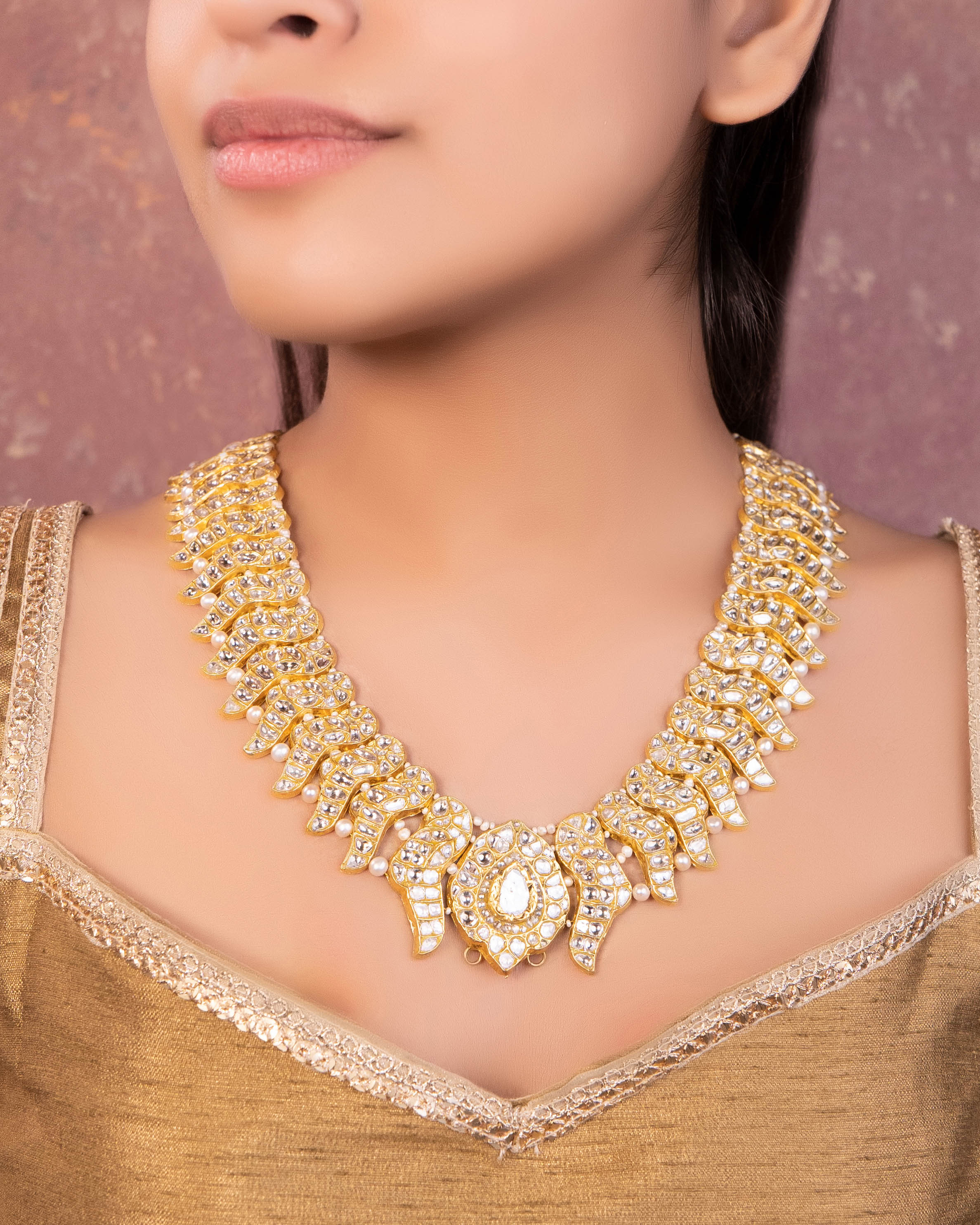 Sarojni Polki Long Necklace