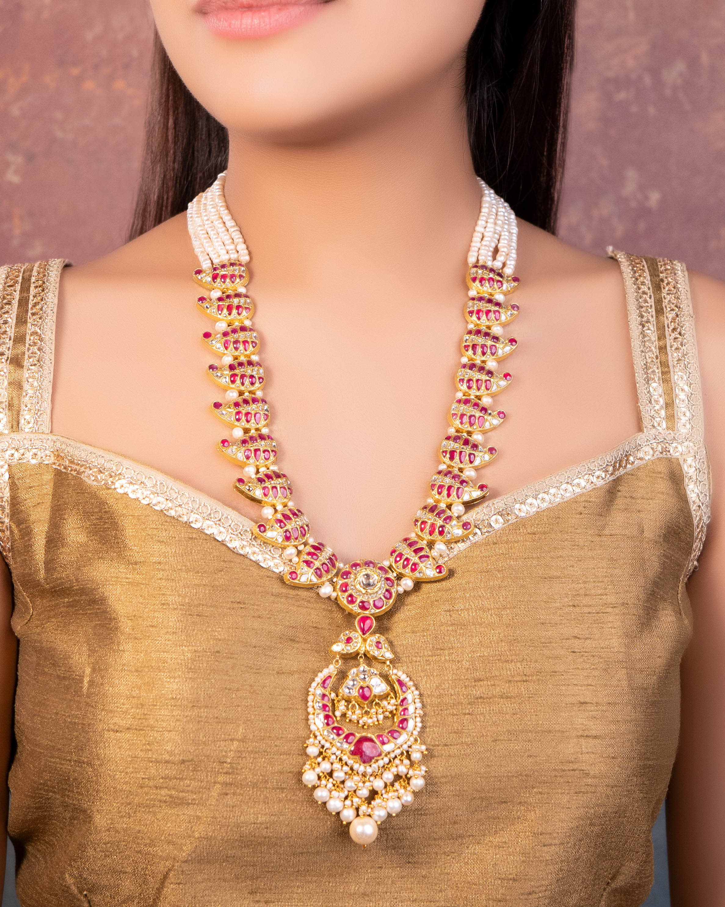 Jamila Polki Long Necklace