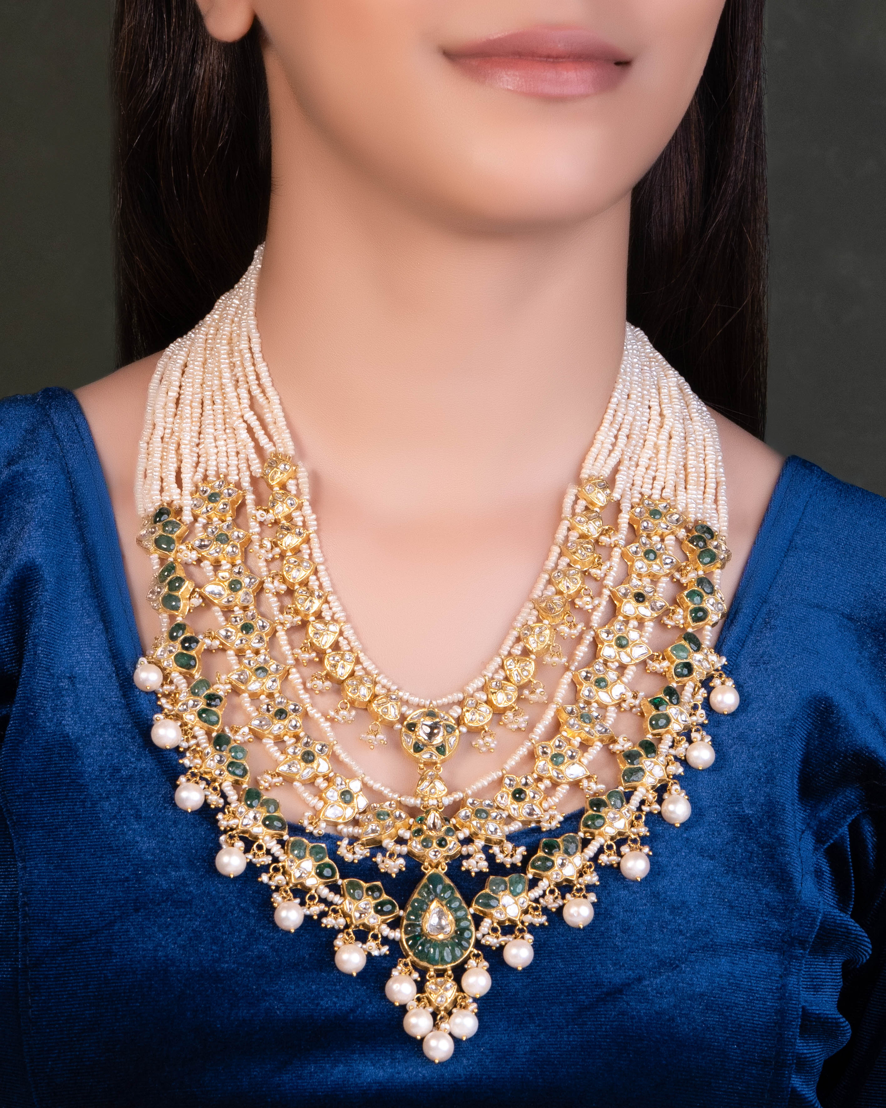Samrudhi Long Necklace And Rucheeka Long Earrings Polki Set