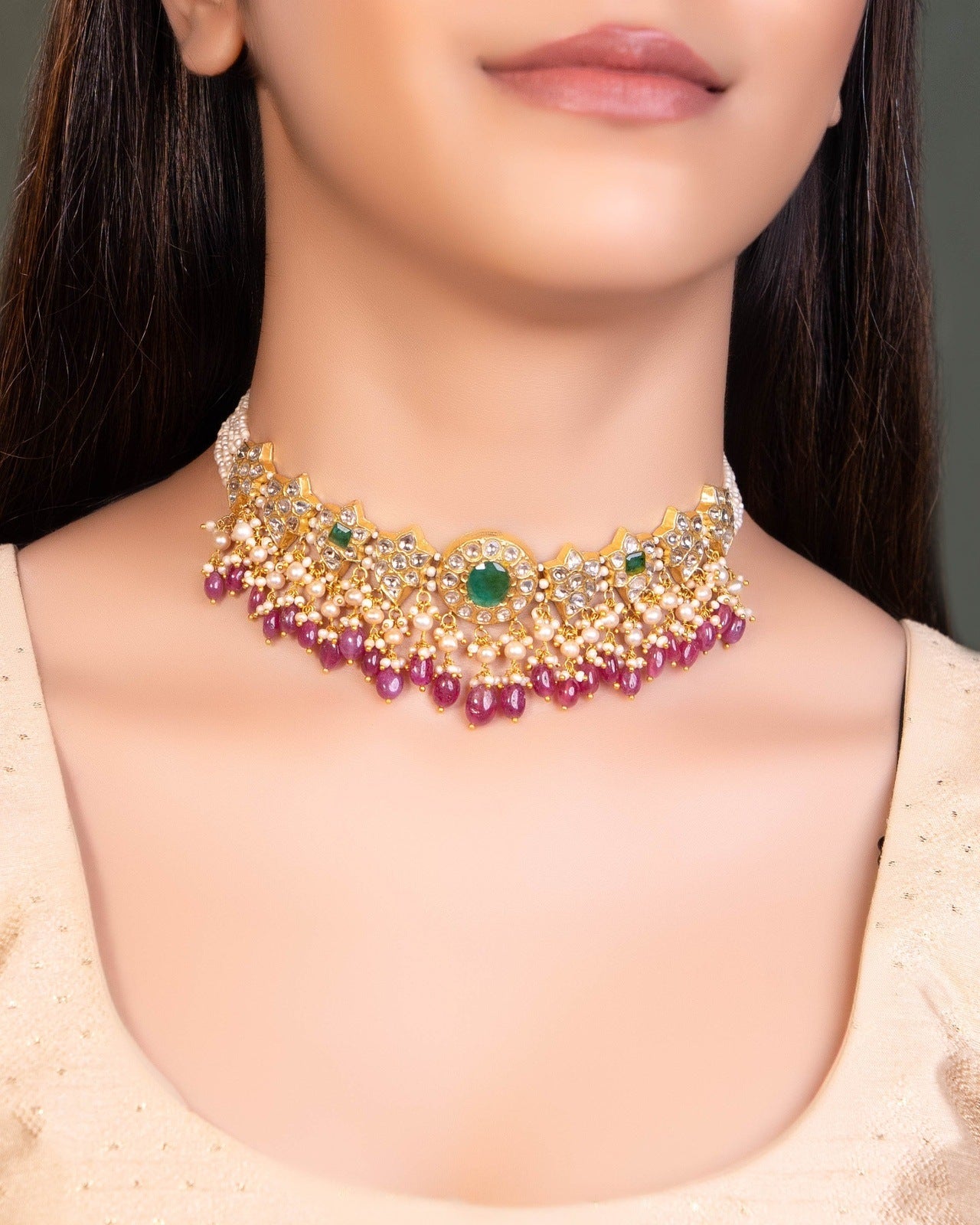 Bhakti Choker And Javeriya Tops Polki Set