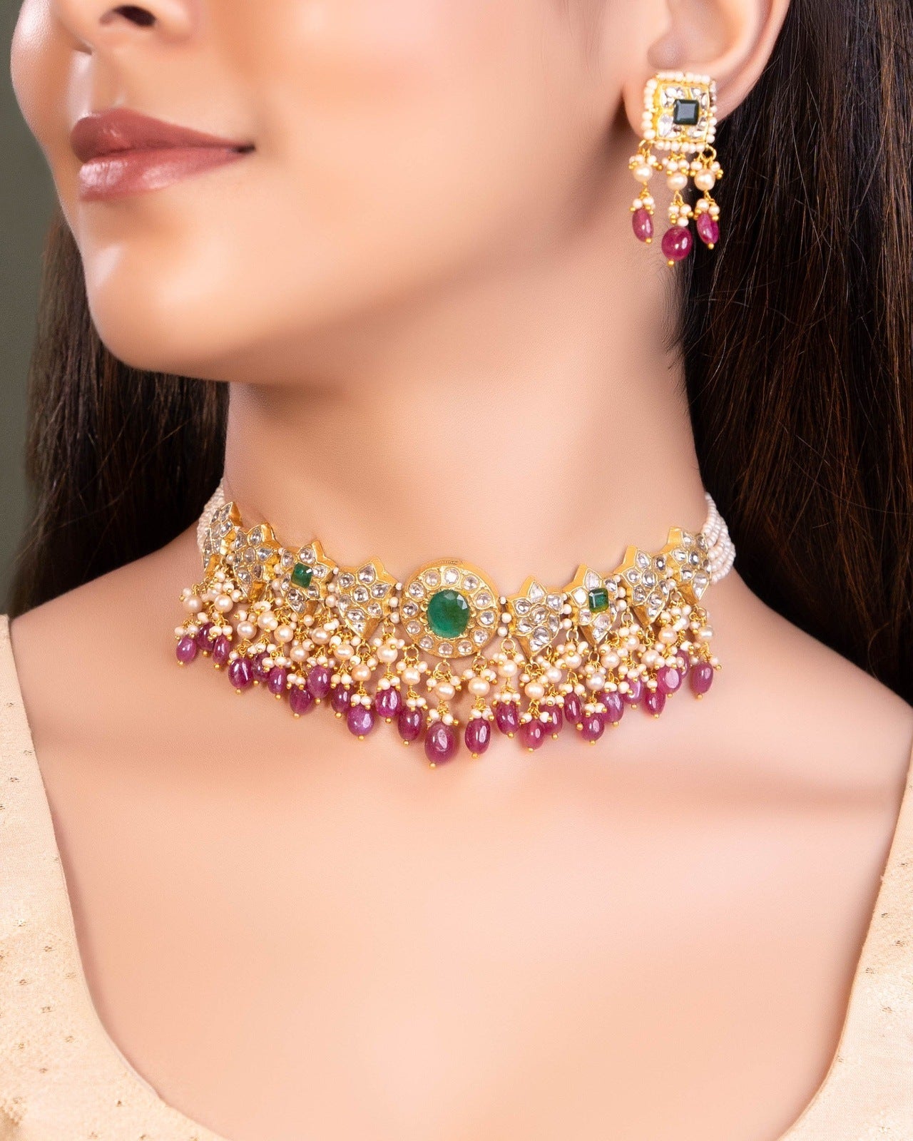 Bhakti Choker And Javeriya Tops Polki Set