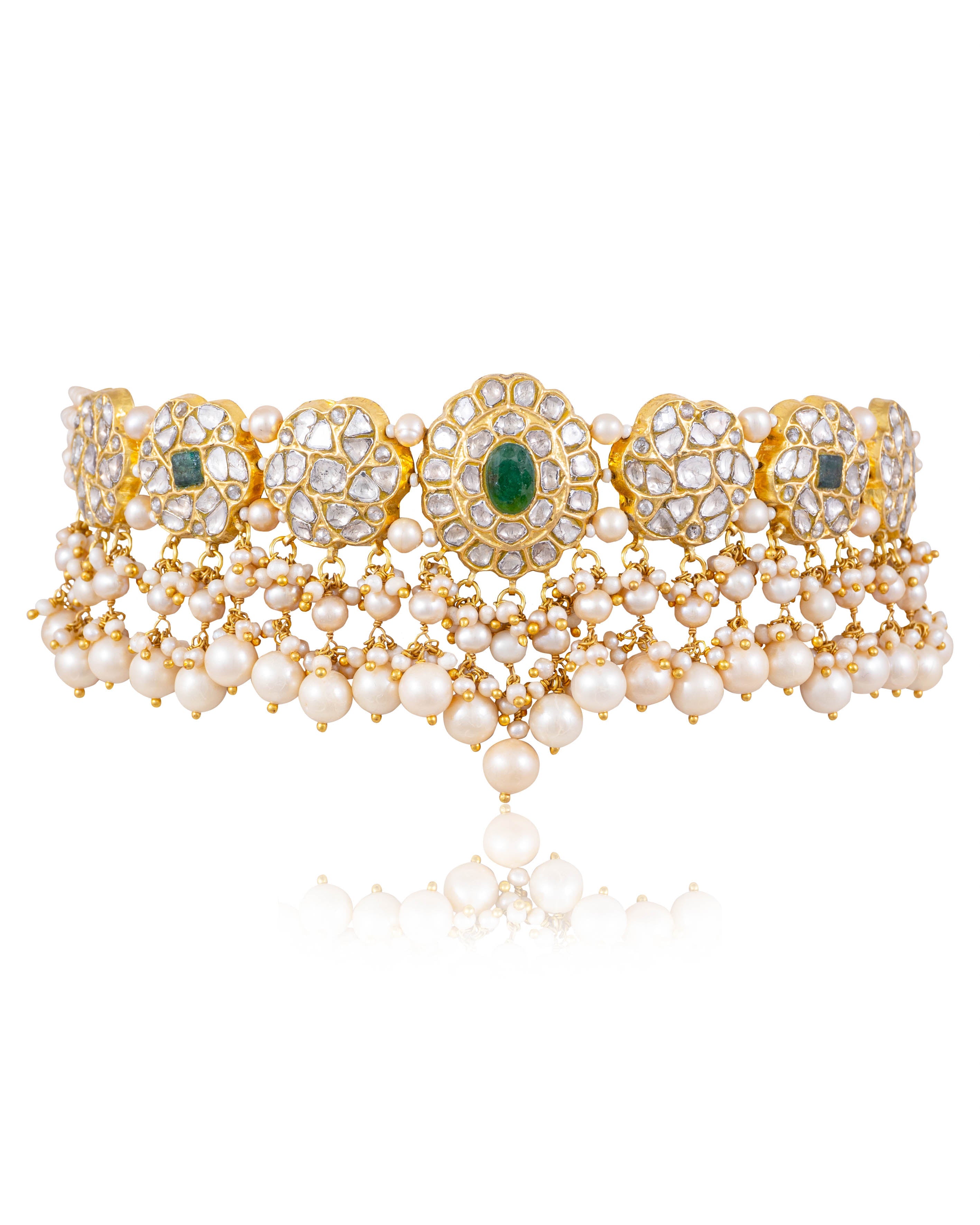 Ridhika Choker And Vrija Tops Polki Set