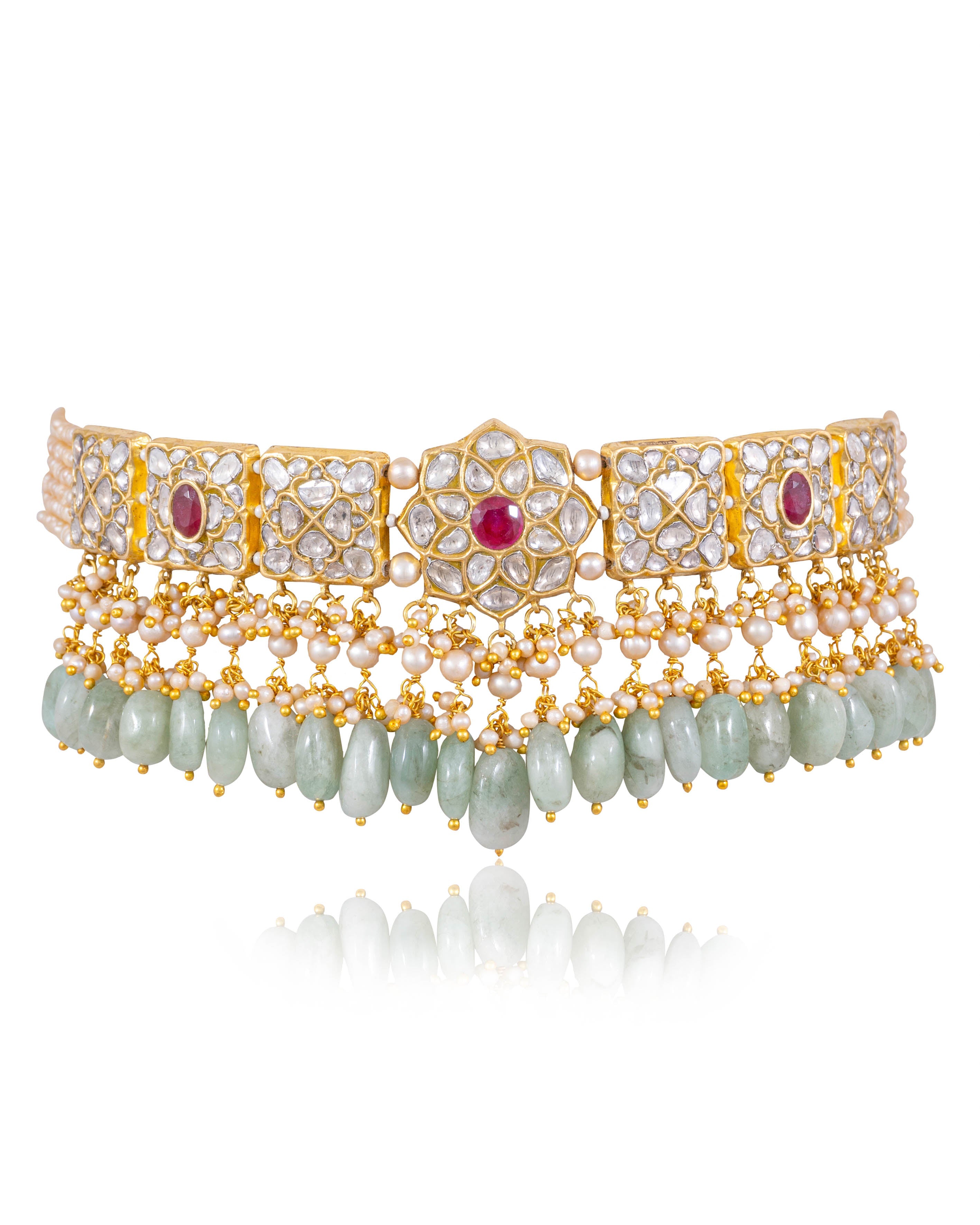 Parinita Choker And Parita Tops Polki Set