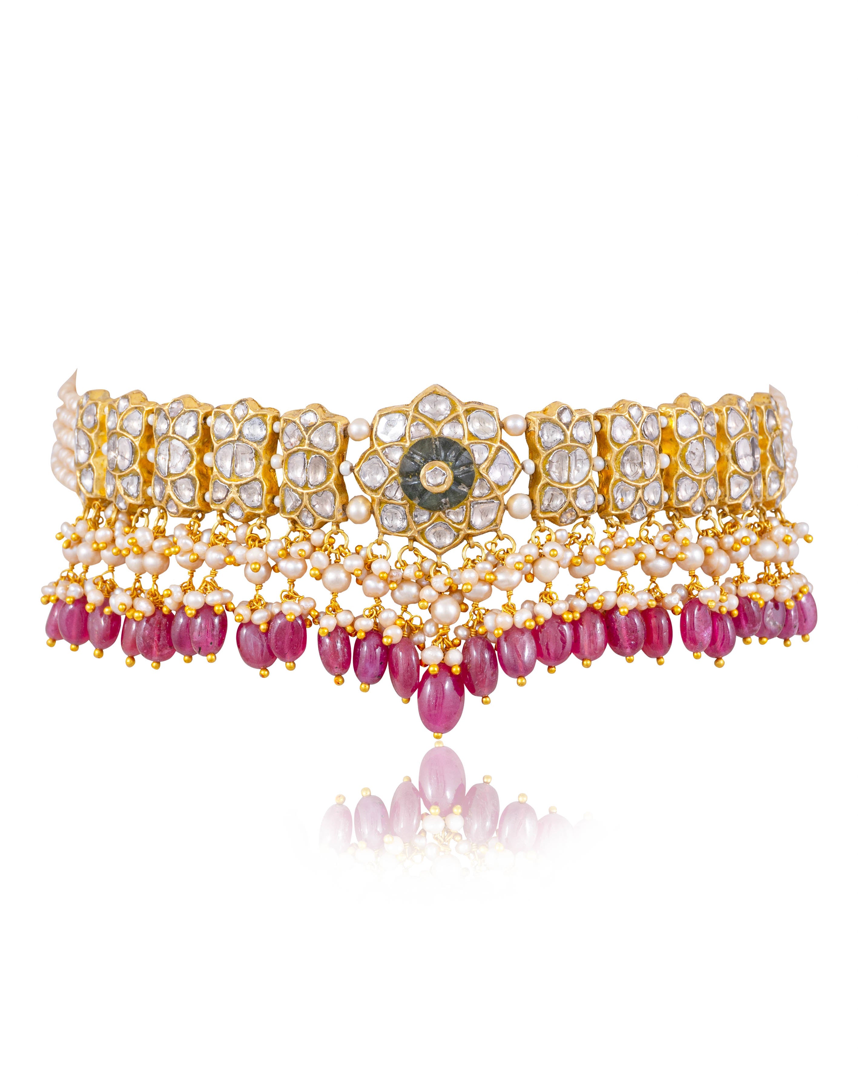 Racheal Necklace And Malvika Tops Polki Set