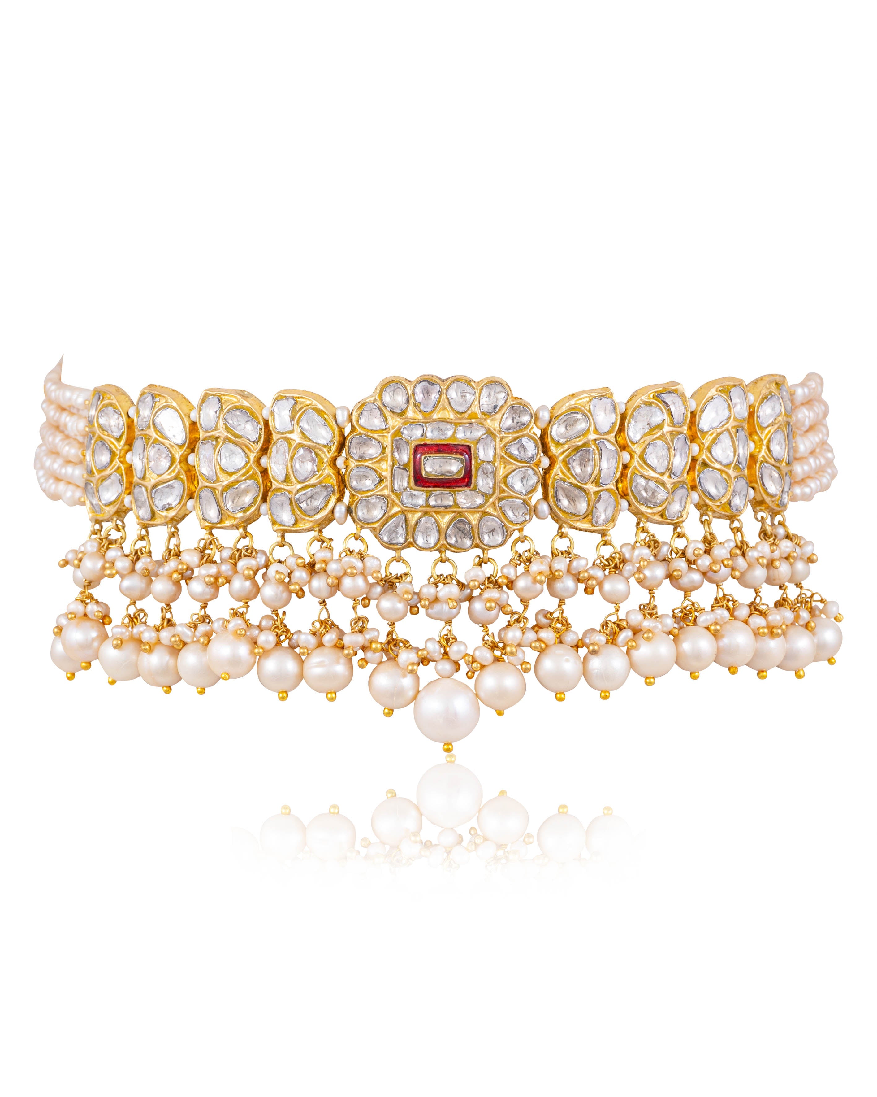 Avneet Choker And Shambhavi Tops Polki Set