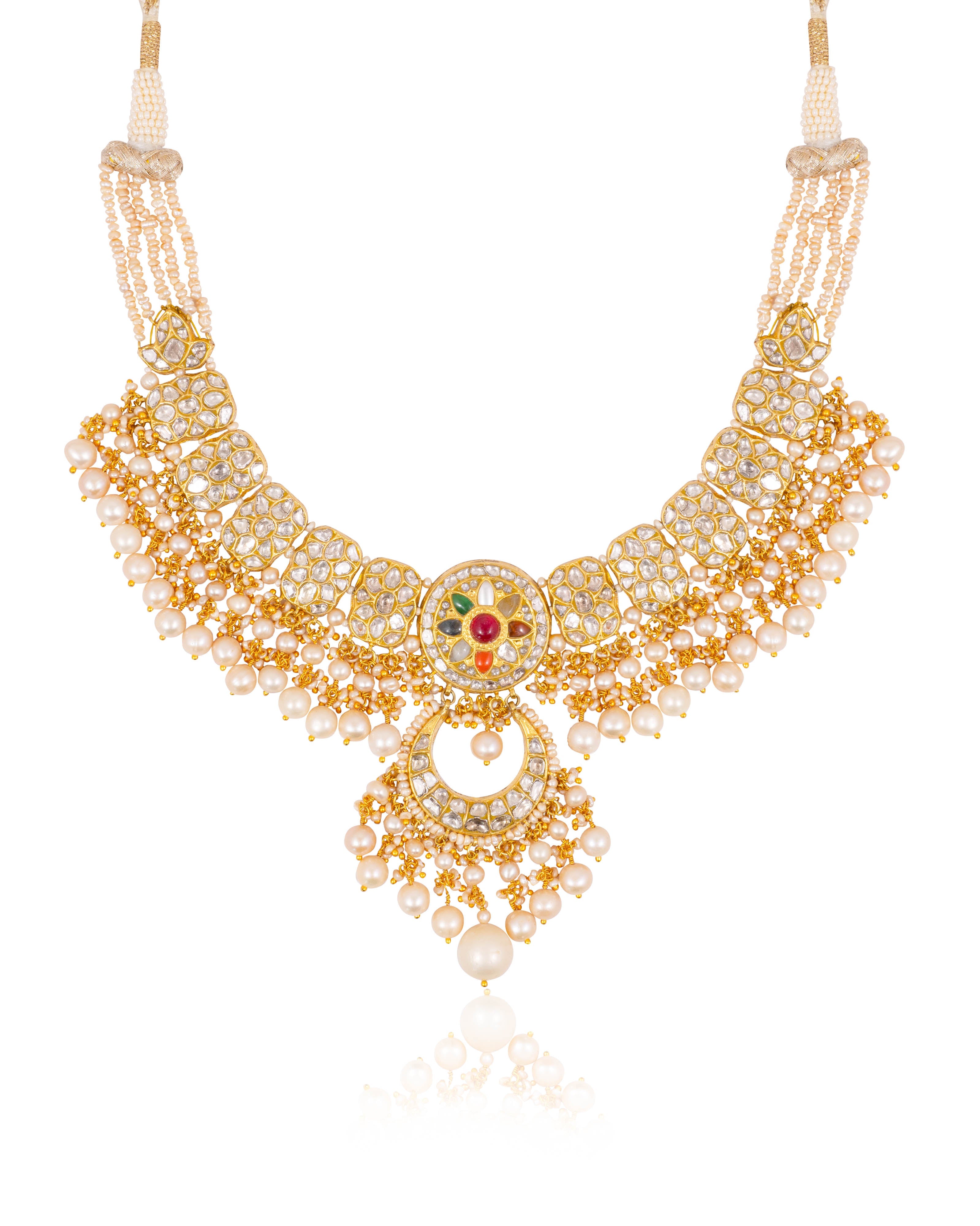 Vrutika Necklace And Krisha Chandbalis Polki Set